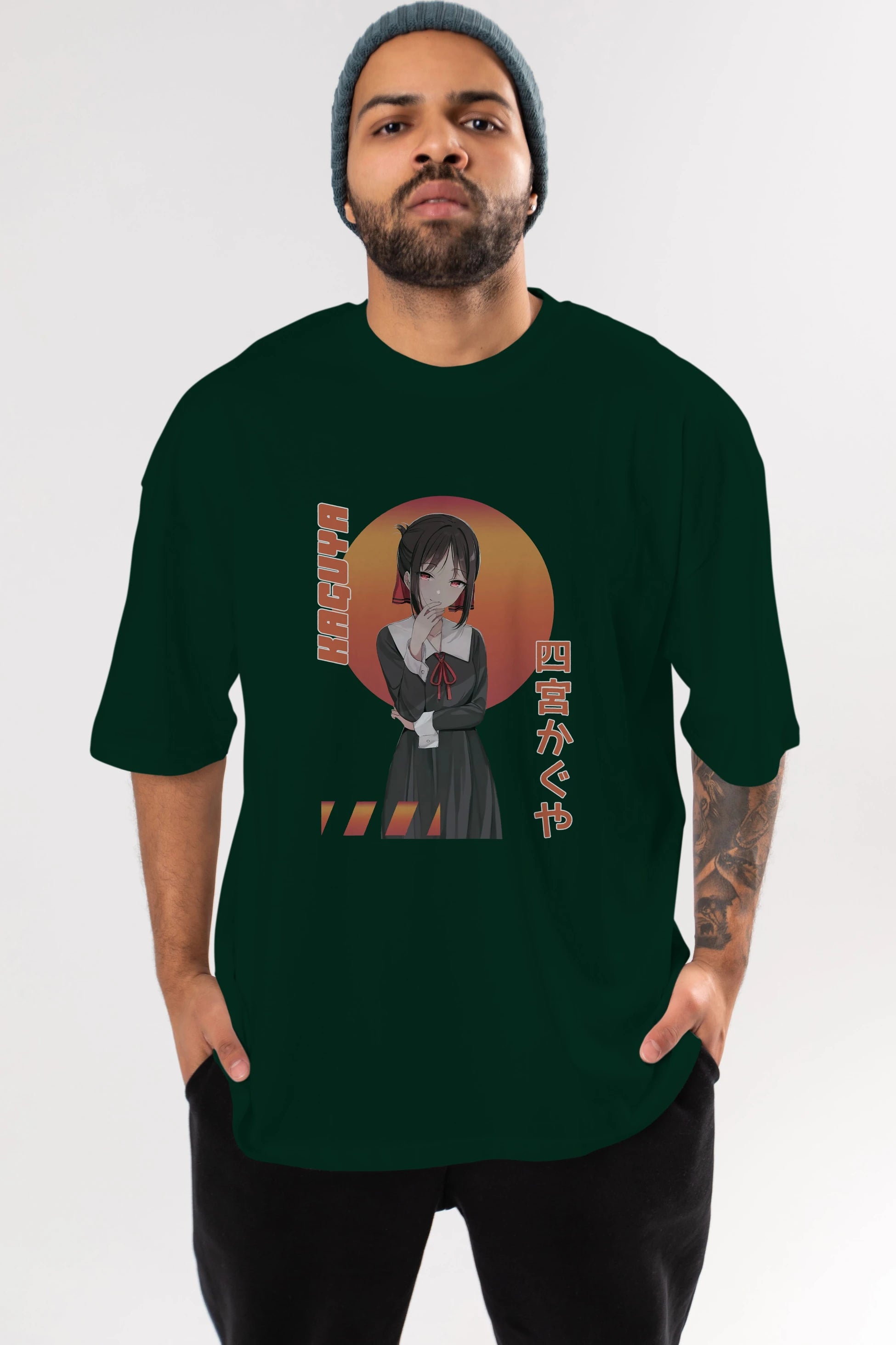 Kaguya Shinomiya 5 Anime Ön Baskılı Oversize t-shirt %100 pamuk Erkek Kadın Unisex