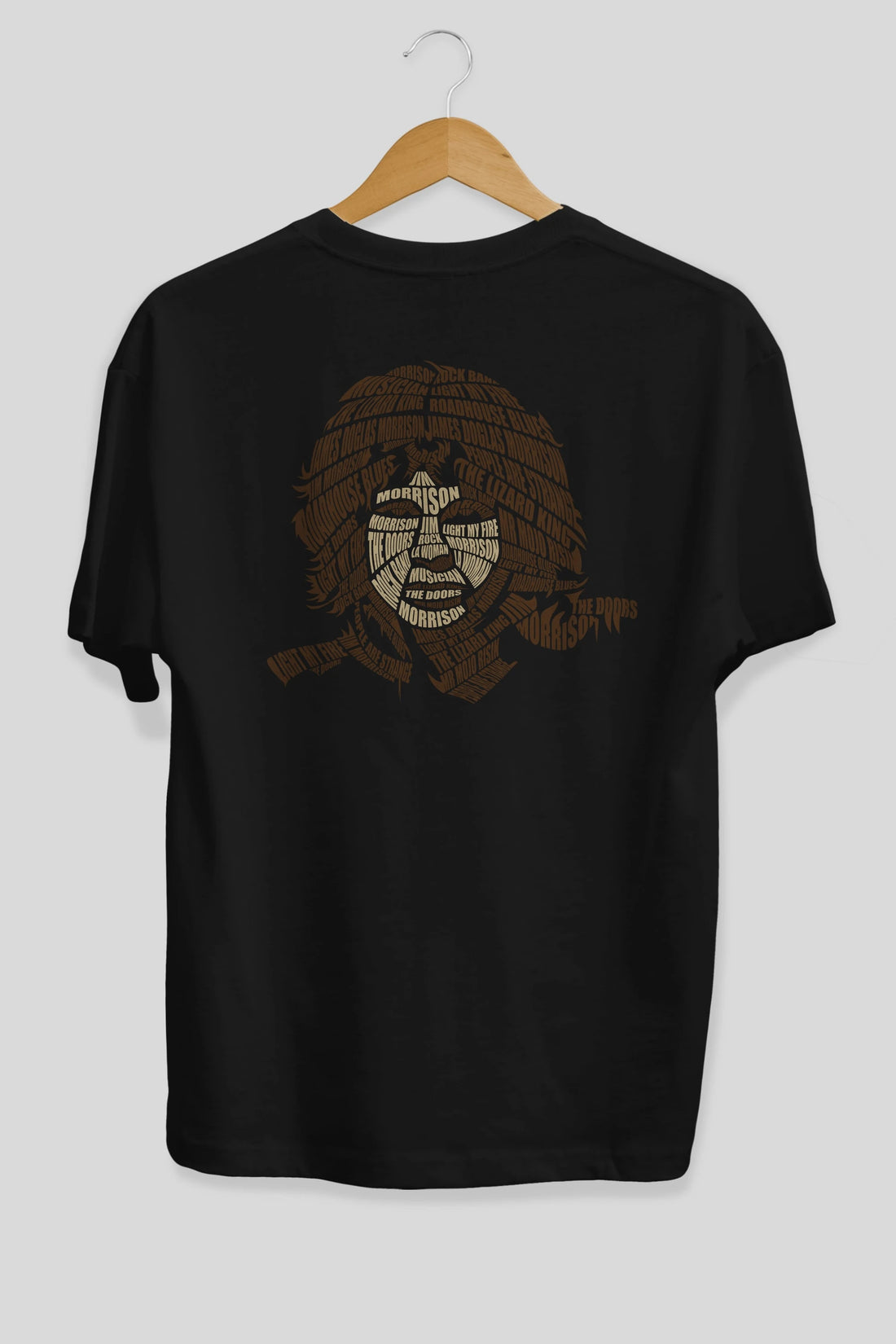 Jim Morrison Calligram Arka Baskılı Oversize t-shirt %100 pamuk Erkek Kadın Unisex