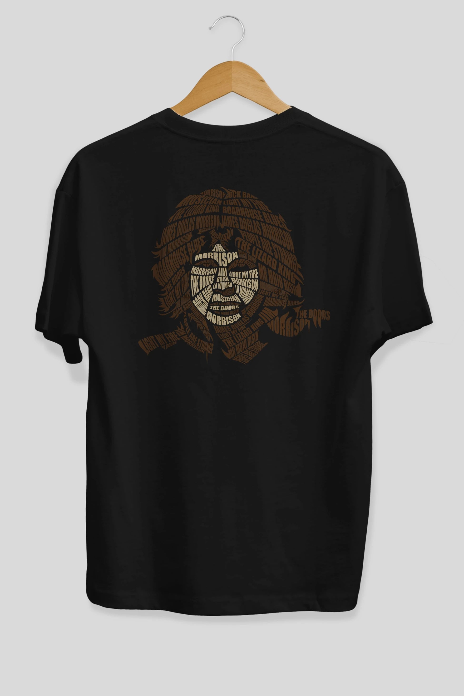 Jim Morrison Calligram Arka Baskılı Oversize t-shirt %100 pamuk Erkek Kadın Unisex