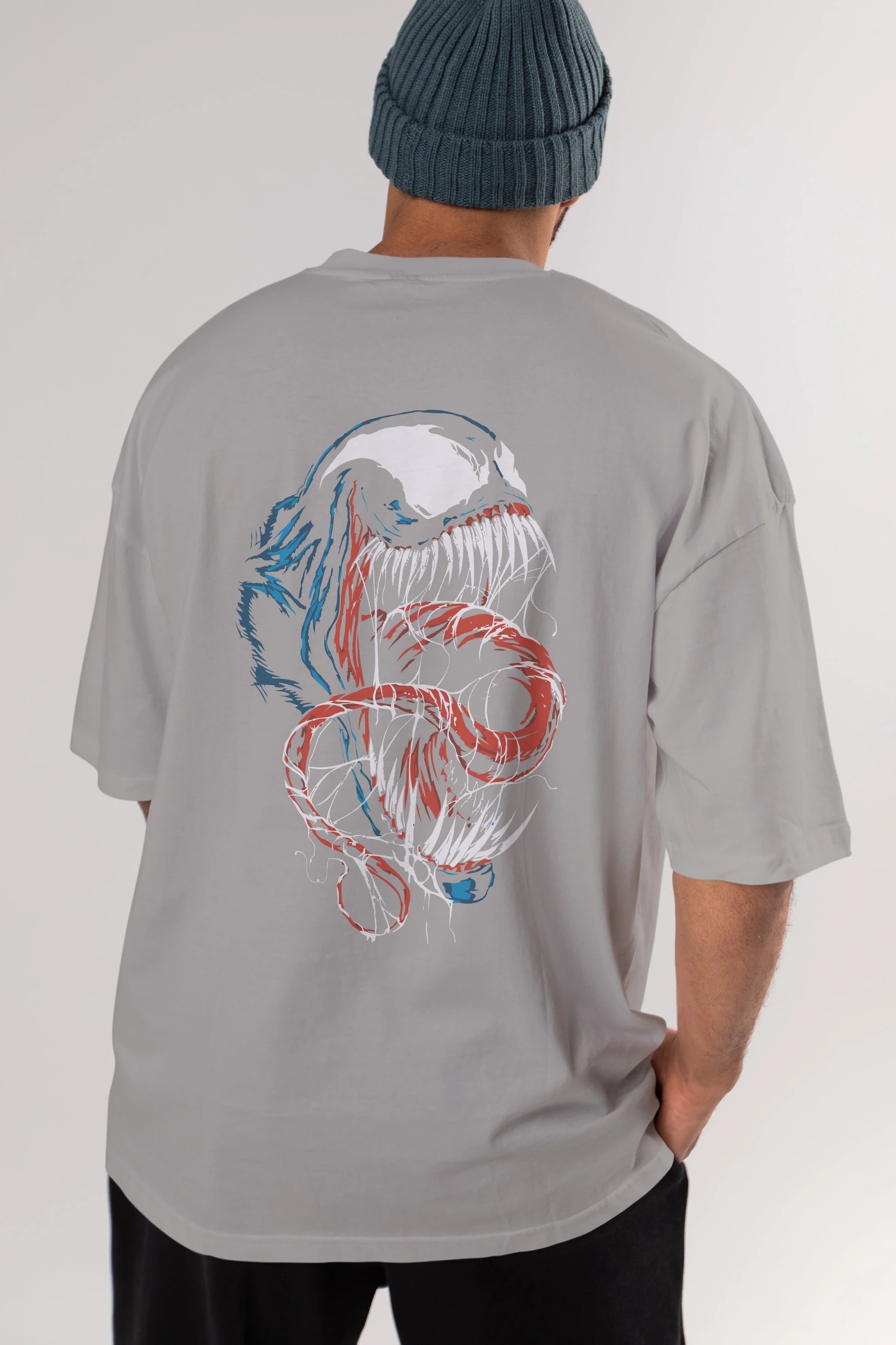Venom (10) Arka Baskılı Oversize t-shirt Erkek Kadın Unisex %100 Pamuk Bisiklet Yaka tişort