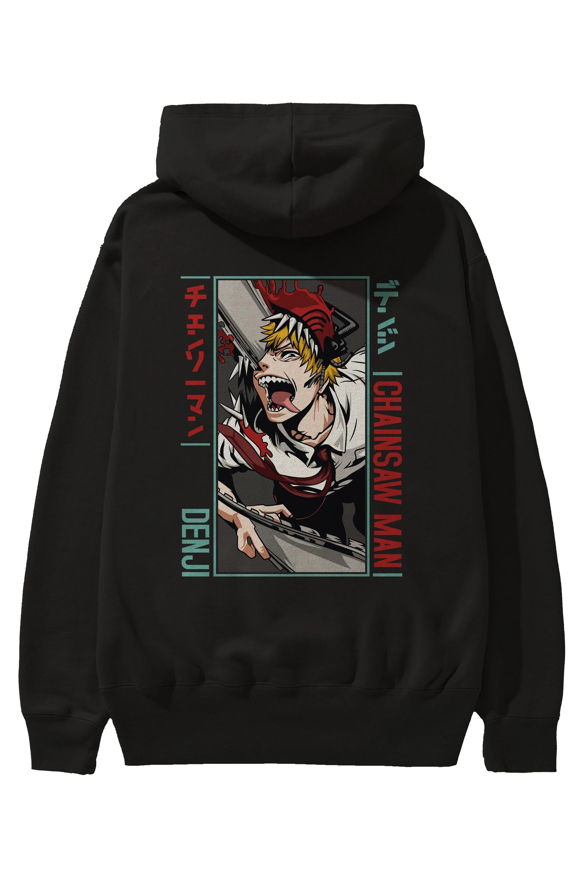 Denji Chainsaw Man Anime Arka Baskılı Hoodie Oversize Kapüşonlu Sweatshirt Erkek Kadın Unisex