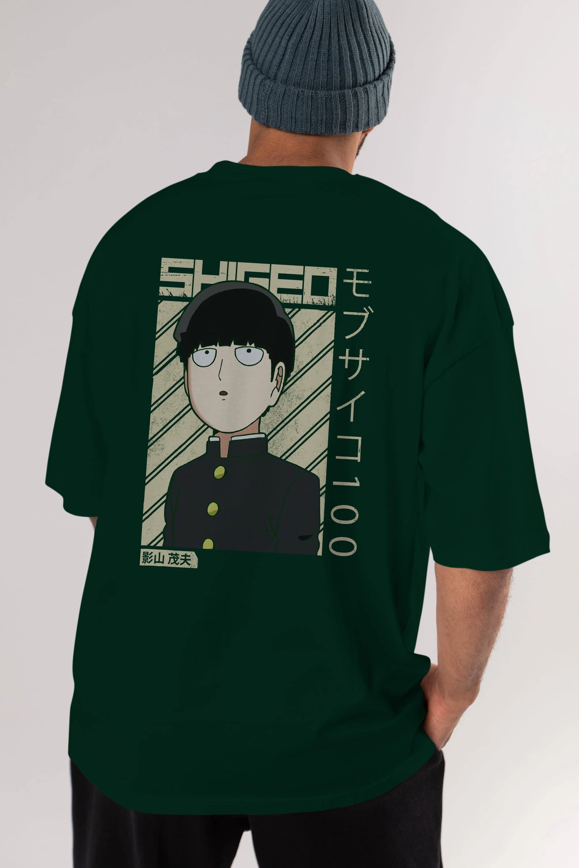Shigeo Kageyama 2 Anime Arka Baskılı Oversize t-shirt Erkek Kadın Unisex