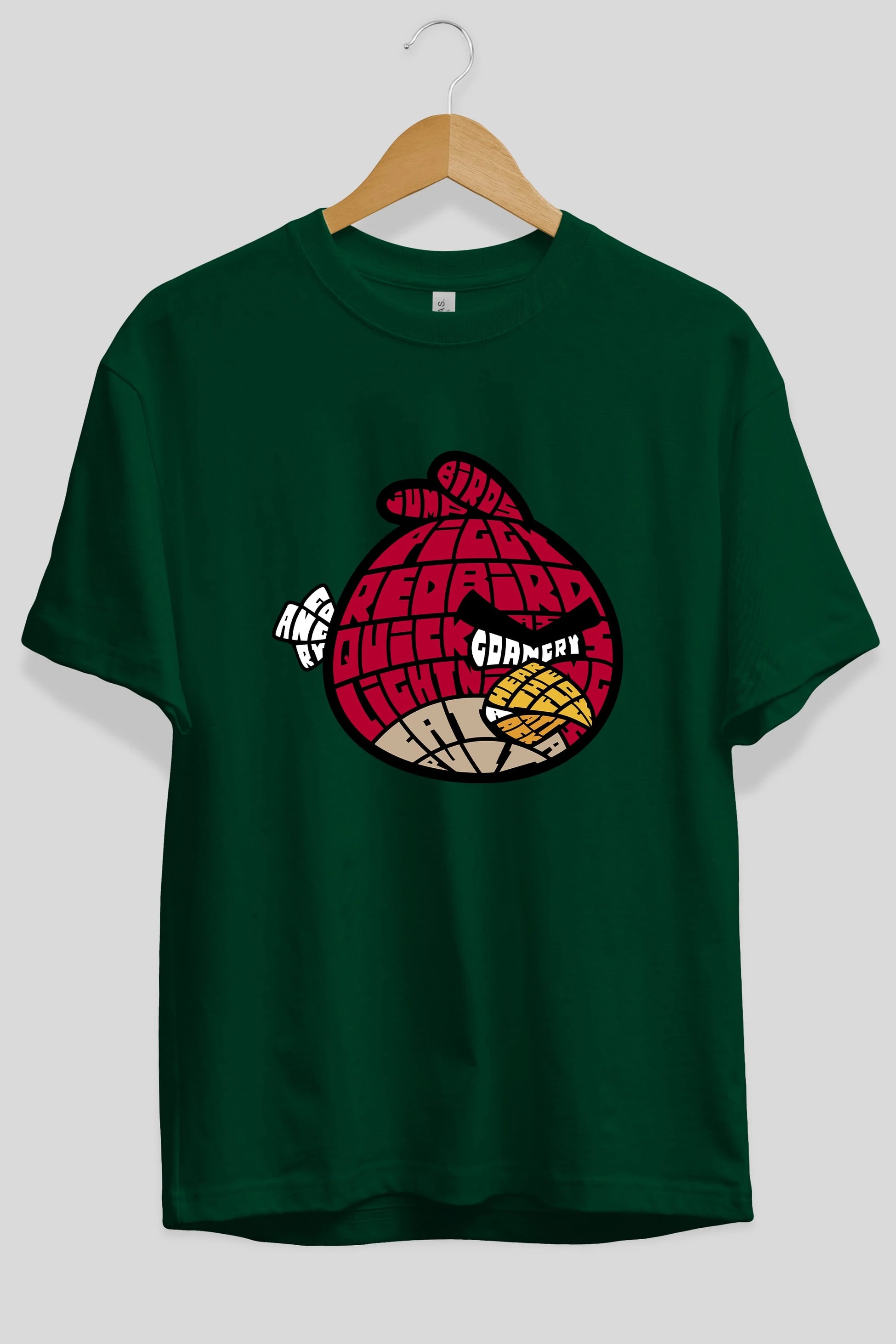 Bird With Anger Ön Baskılı Oversize t-shirt %100 pamuk Erkek Kadın Unisex