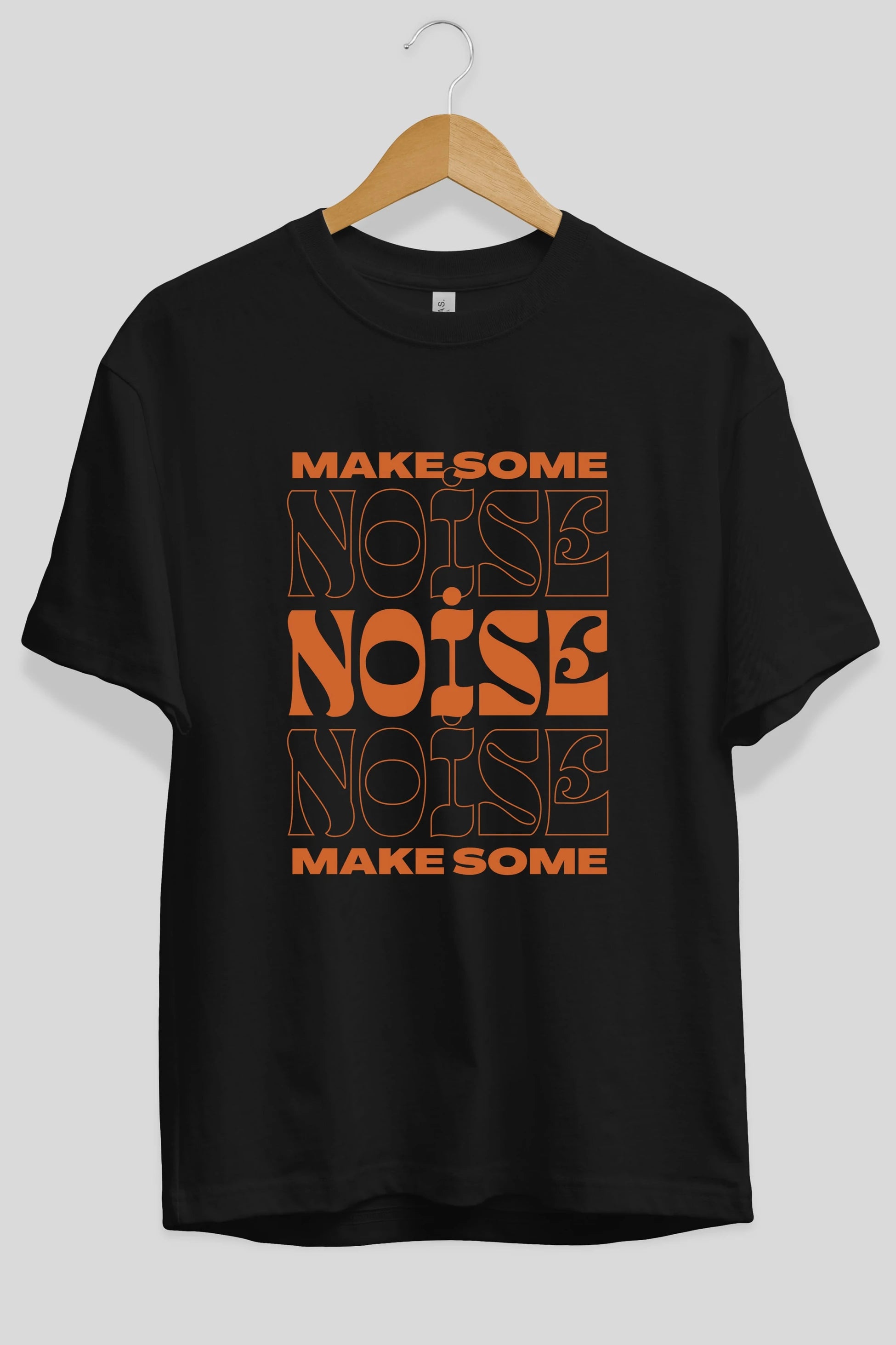 Make Some Noise Yazılı 2 Ön Baskılı Oversize t-shirt Erkek Kadın Unisex