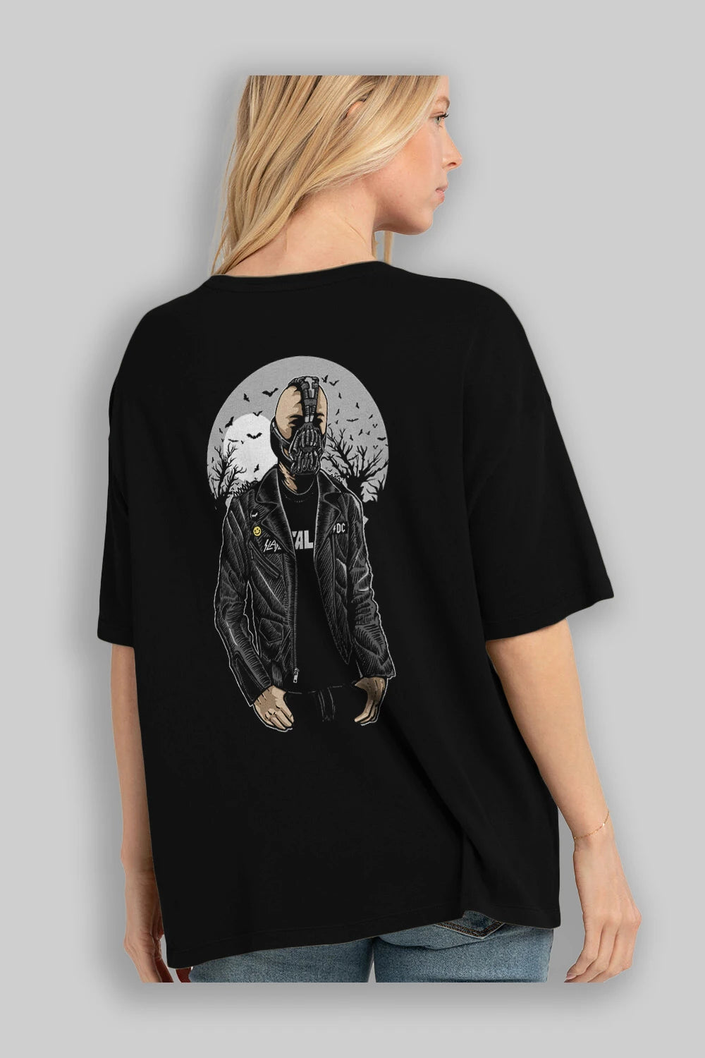 Bane Arka Baskılı Oversize t-shirt Erkek Kadın Unisex %100 Pamuk