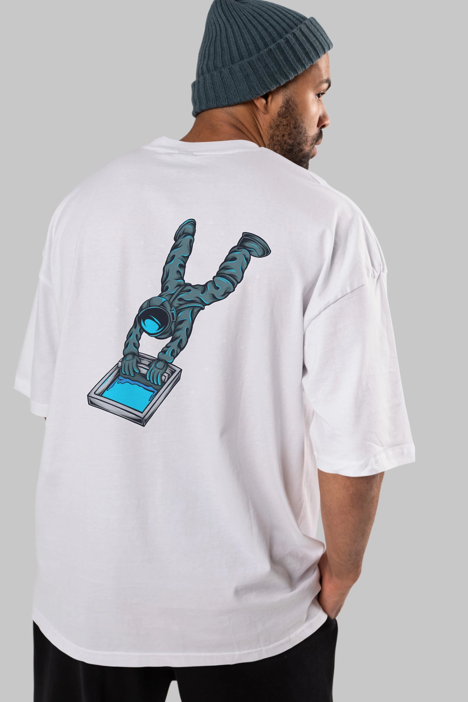 Astroscreen Arka Baskılı Oversize t-shirt Erkek Kadın Unisex