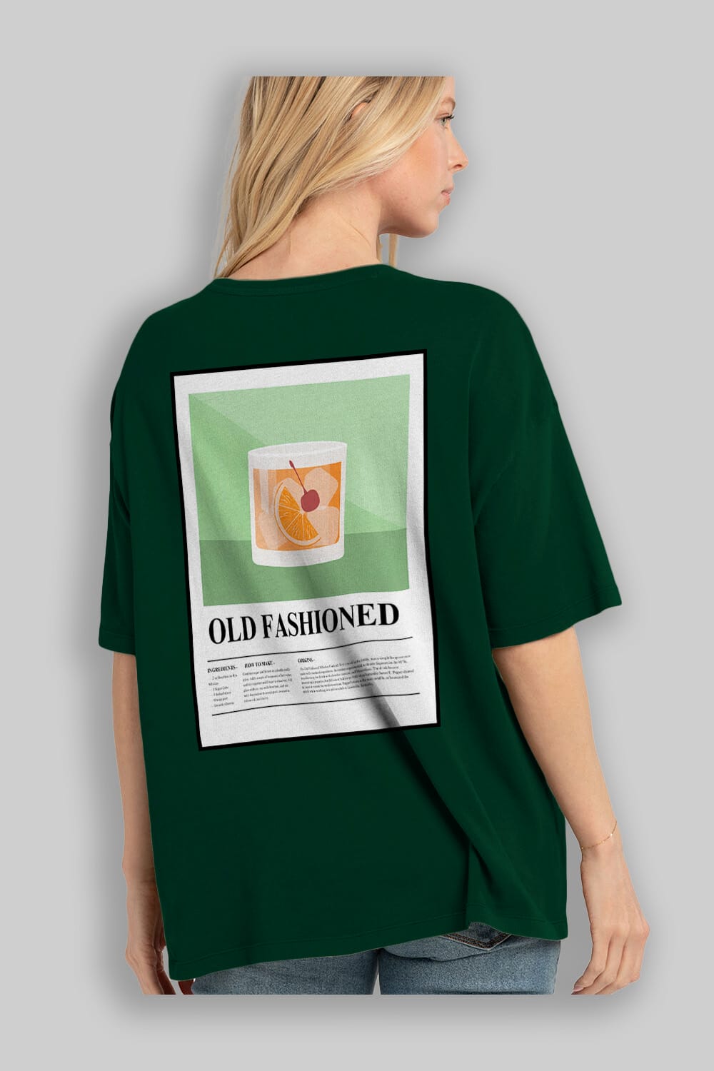 Old Fashioned Arka Baskılı Oversize t-shirt Erkek Kadın Unisex %100 Pamuk Bisiklet Yaka tişort