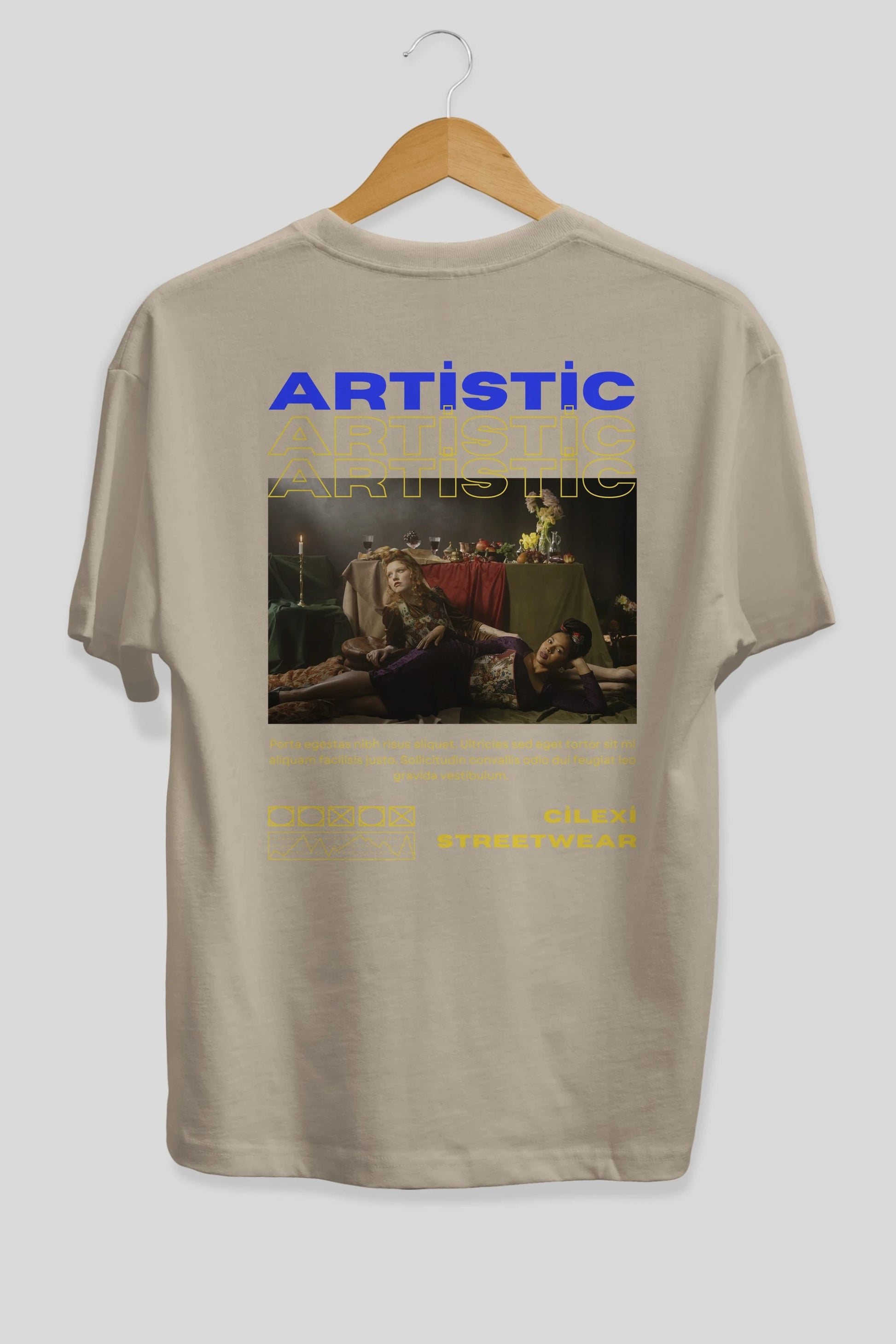 Artistic Yazılı Streetwear Arka Baskılı Oversize t-shirt Erkek Kadın Unisex