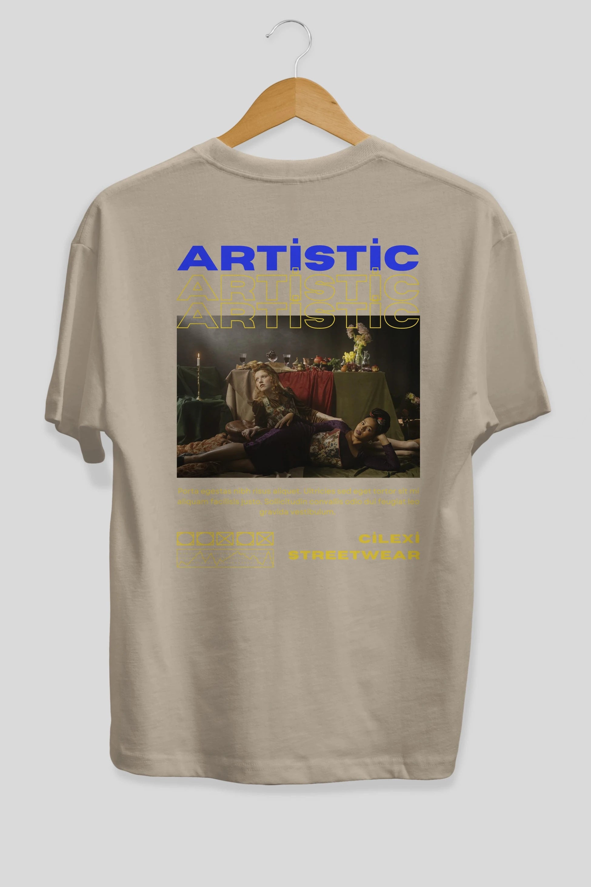 Artistic Yazılı Streetwear Arka Baskılı Oversize t-shirt Erkek Kadın Unisex