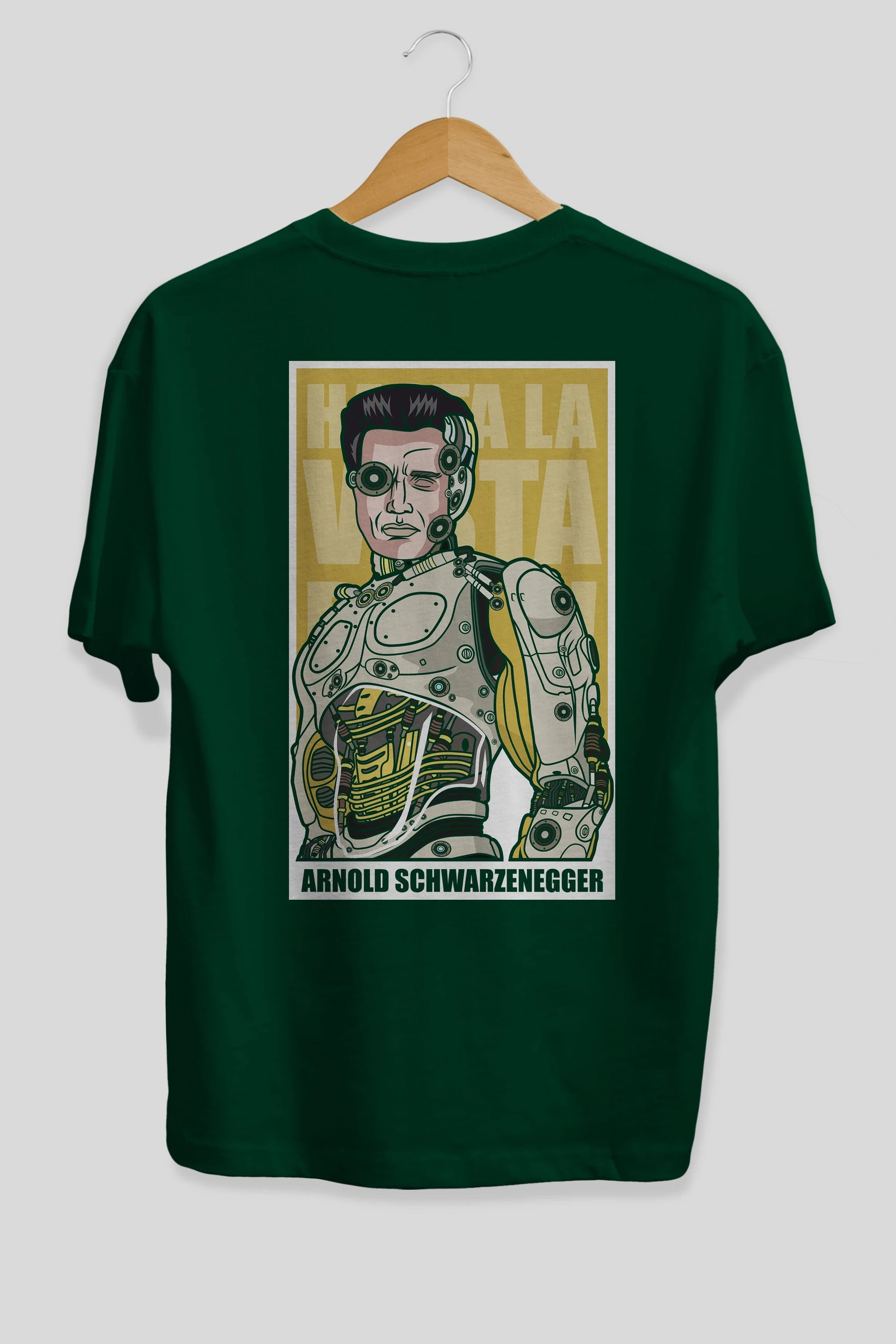 Arnold Robot Human Arka Baskılı Oversize t-shirt Erkek Kadın Unisex %100 Pamuk tişort