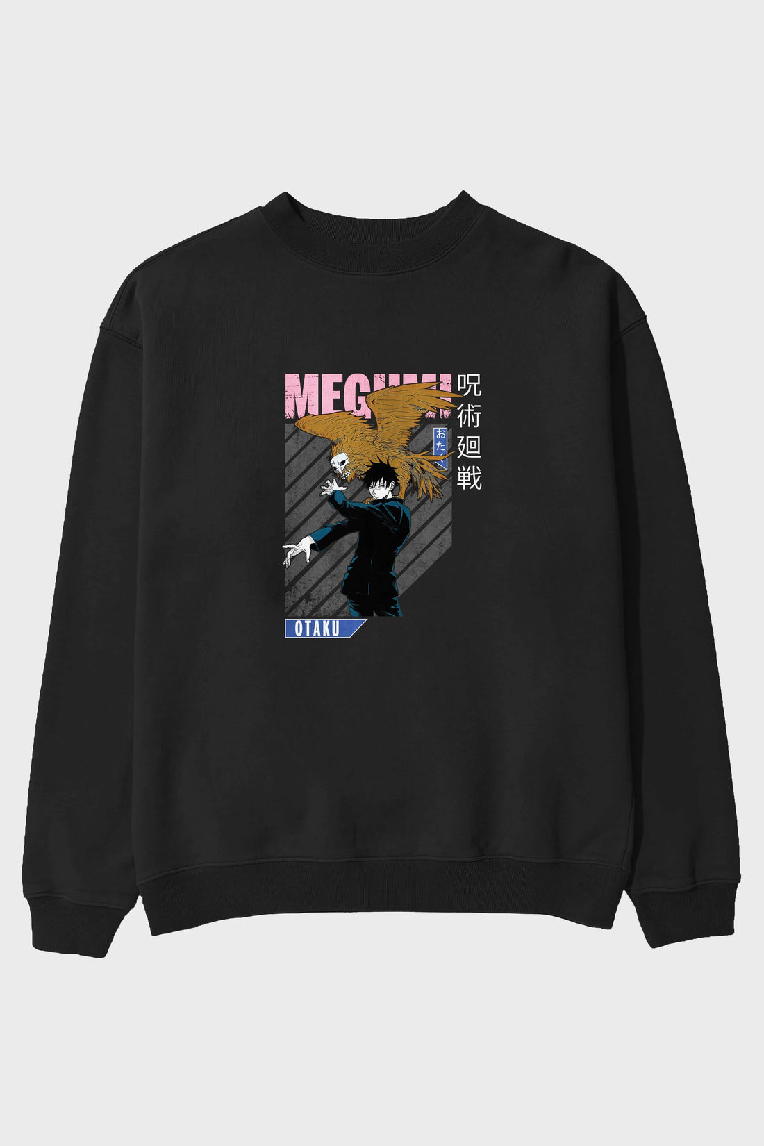 Megumi Fushiguro 2 Anime Ön Baskılı Oversize Sweatshirt Erkek Kadın Unisex