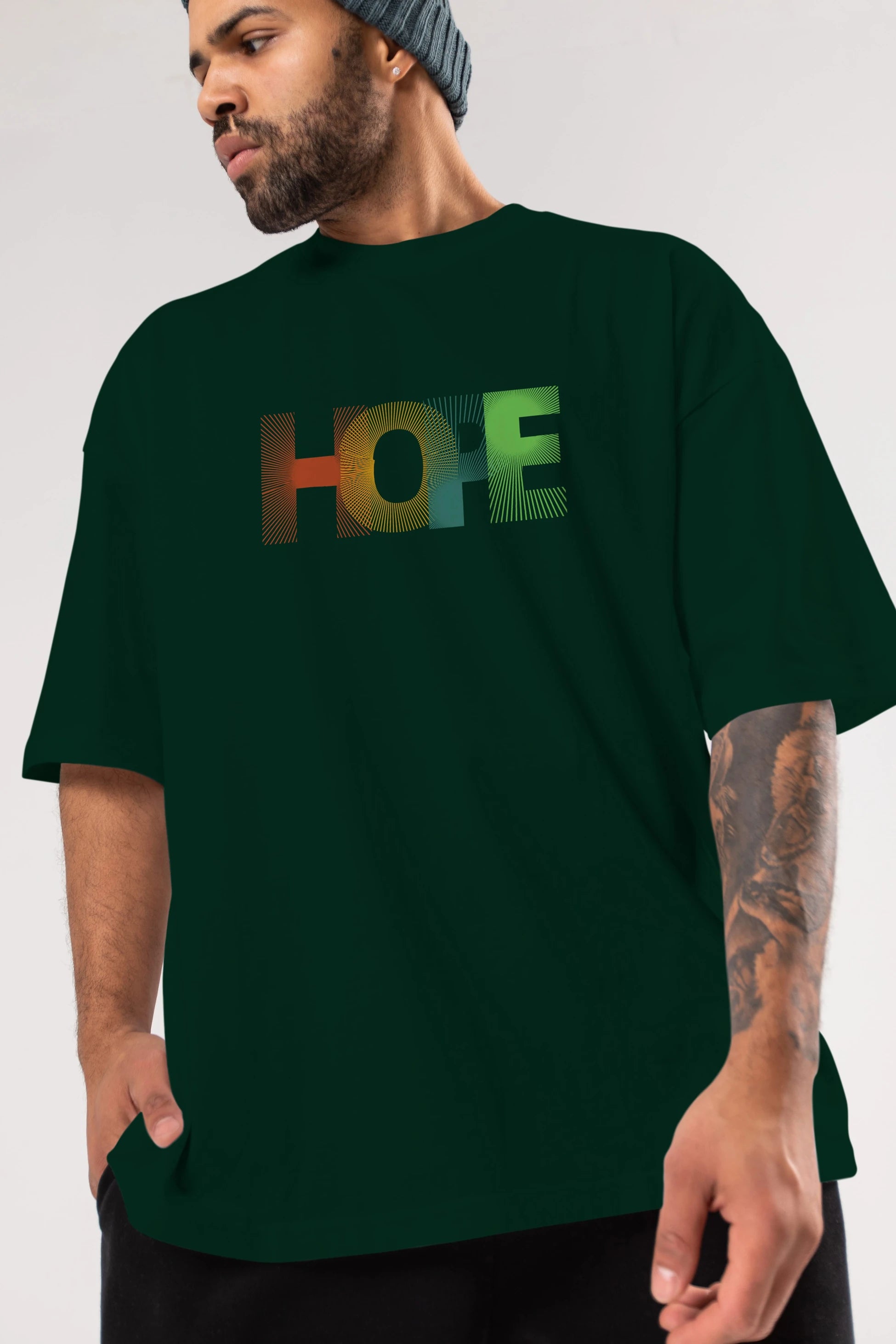Hope Ön Baskılı Oversize t-shirt Erkek Kadın Unisex