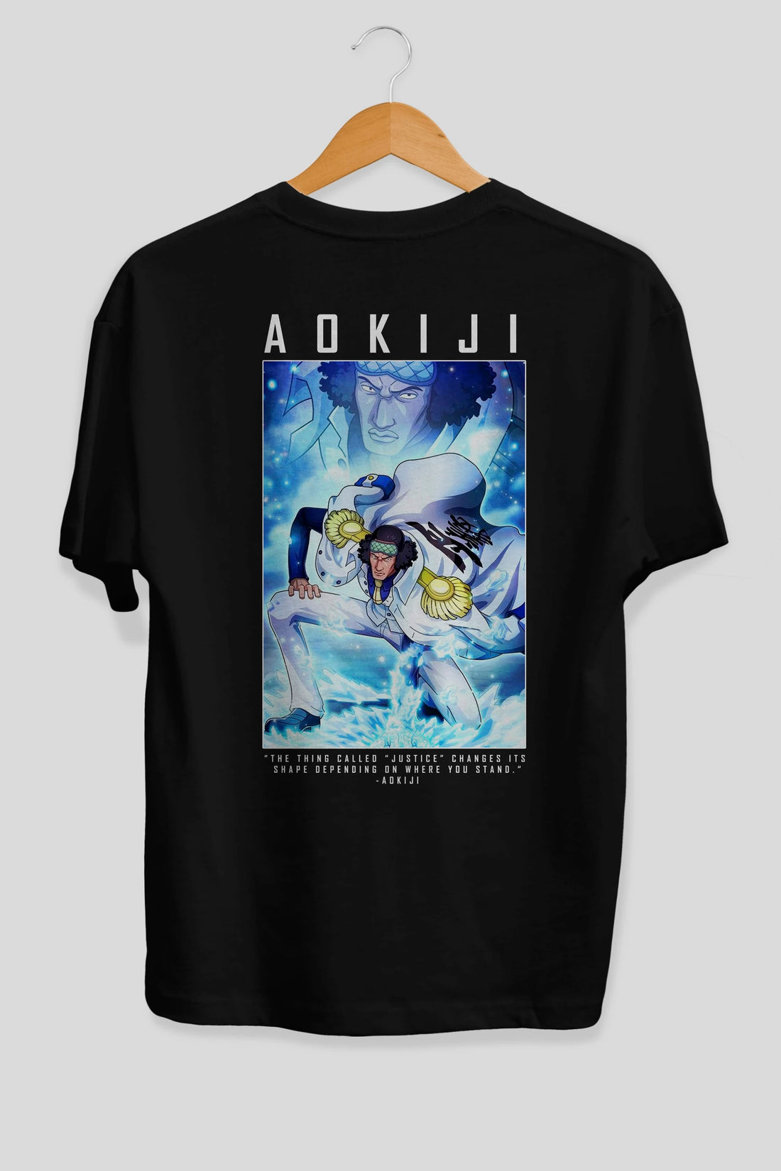 Kuzan Anime Arka Baskılı Oversize t-shirt Erkek Kadın Unisex %100 pamuk tişort