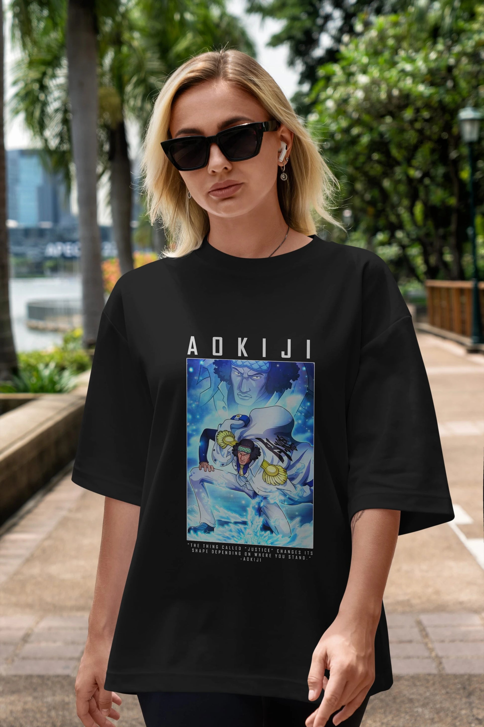 Kuzan Anime Ön Baskılı Oversize t-shirt Erkek Kadın Unisex