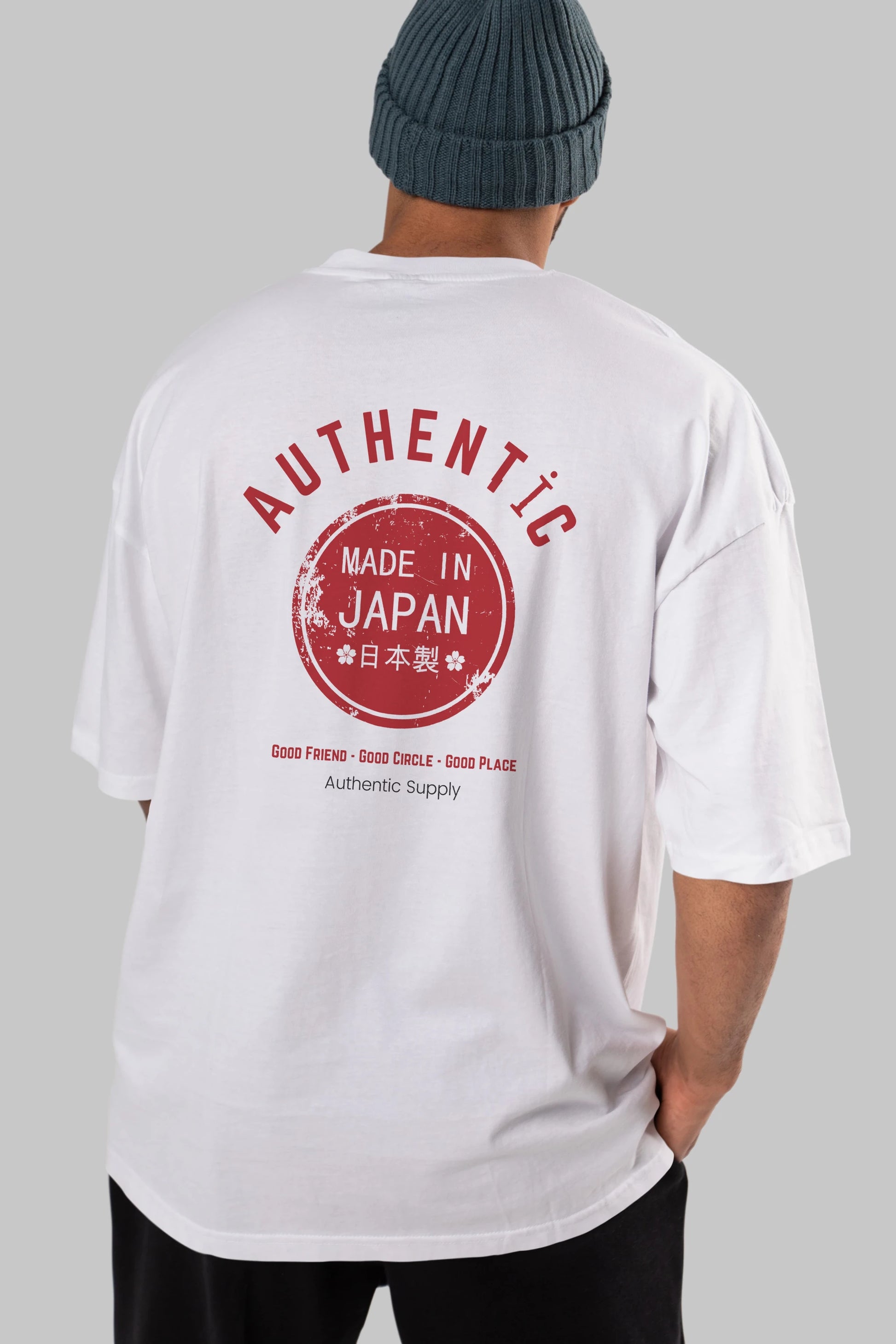 Authentic Japan Style Arka Baskılı Oversize t-shirt Erkek Kadın Unisex