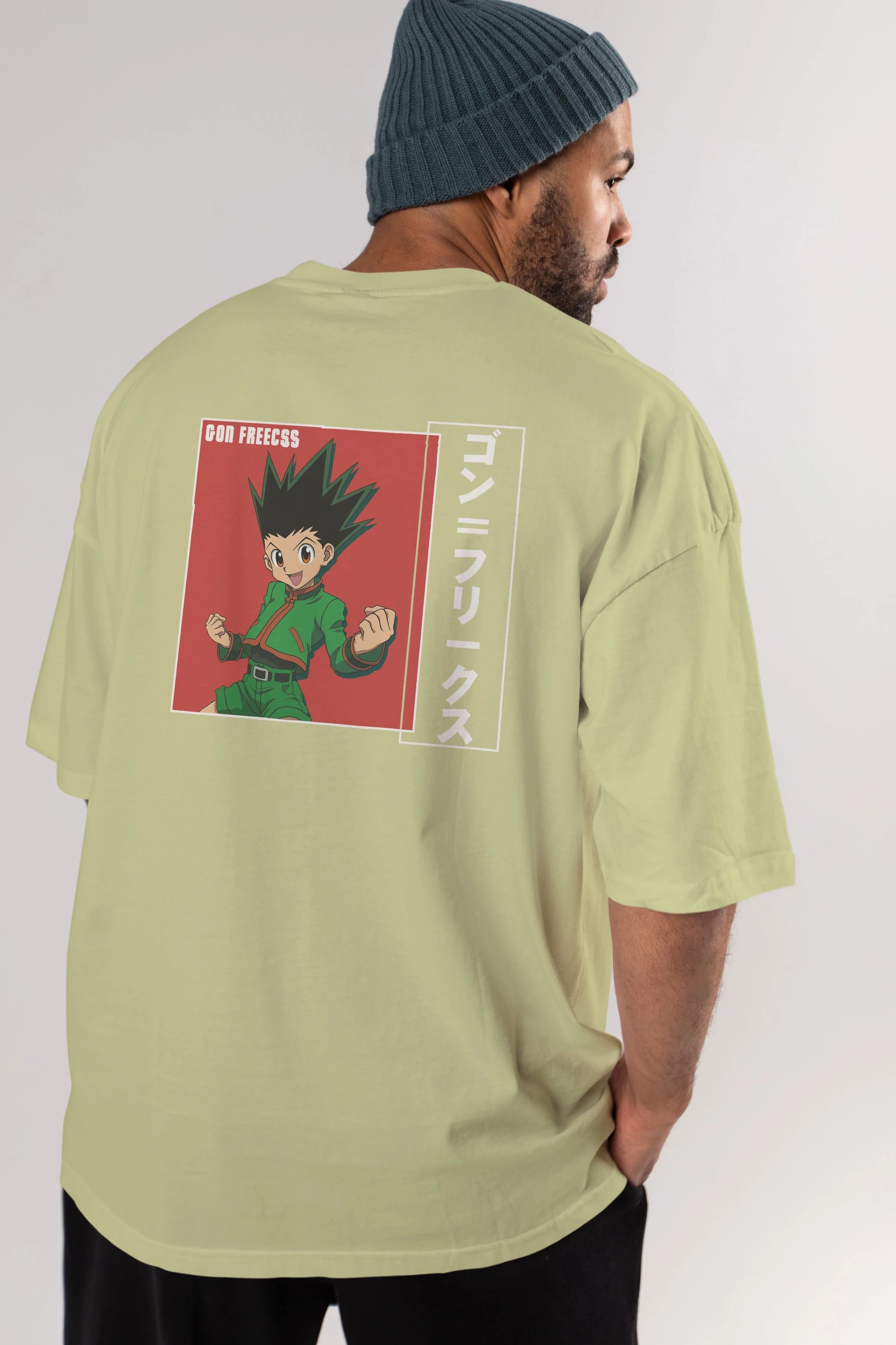 Gon Freecss HUNTER X HUNTER 5 Anime Arka Baskılı Oversize t-shirt Erkek Kadın Unisex