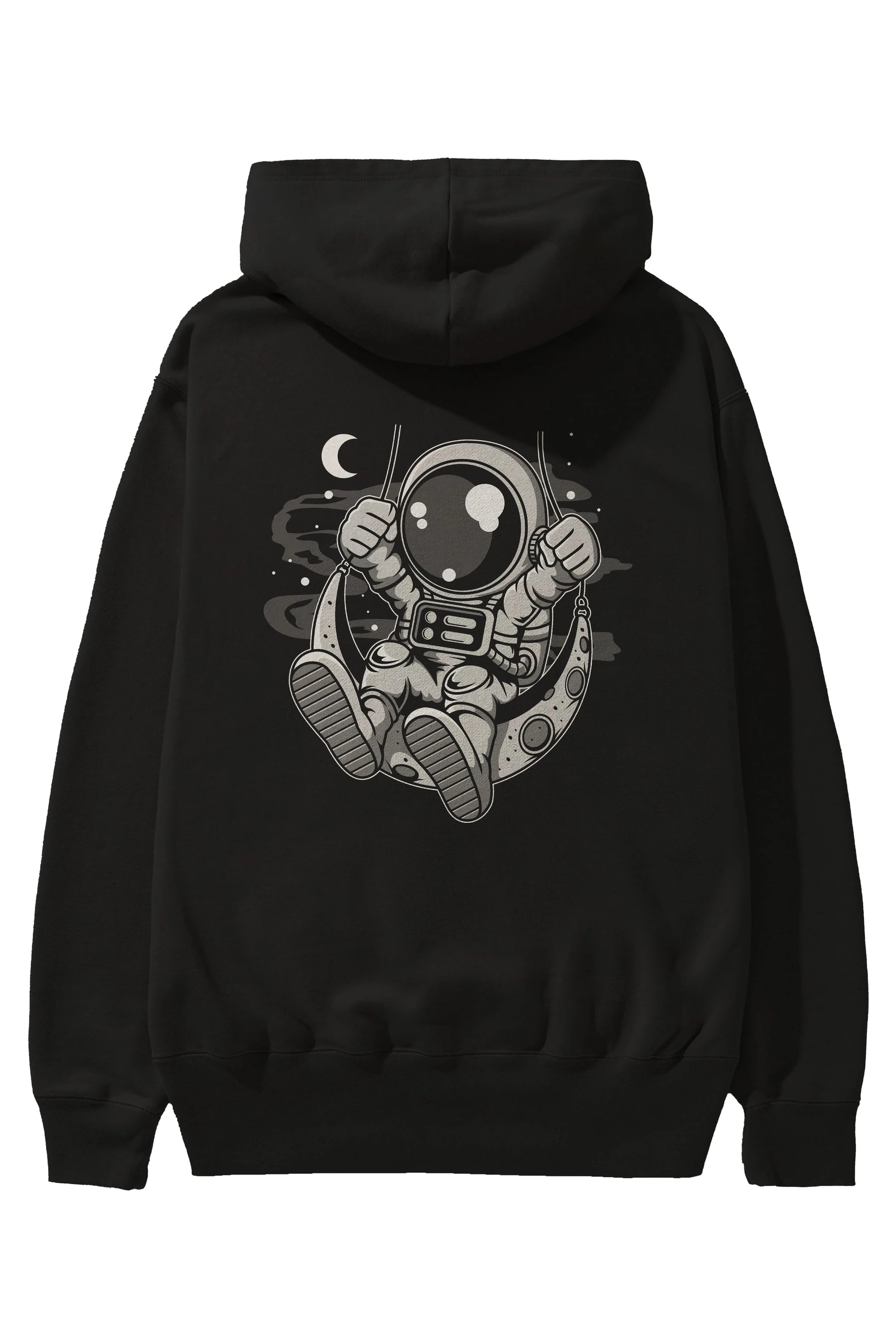 Astronaut Moon Swinger Arka Baskılı Hoodie Oversize Kapüşonlu Sweatshirt Erkek Kadın Unisex