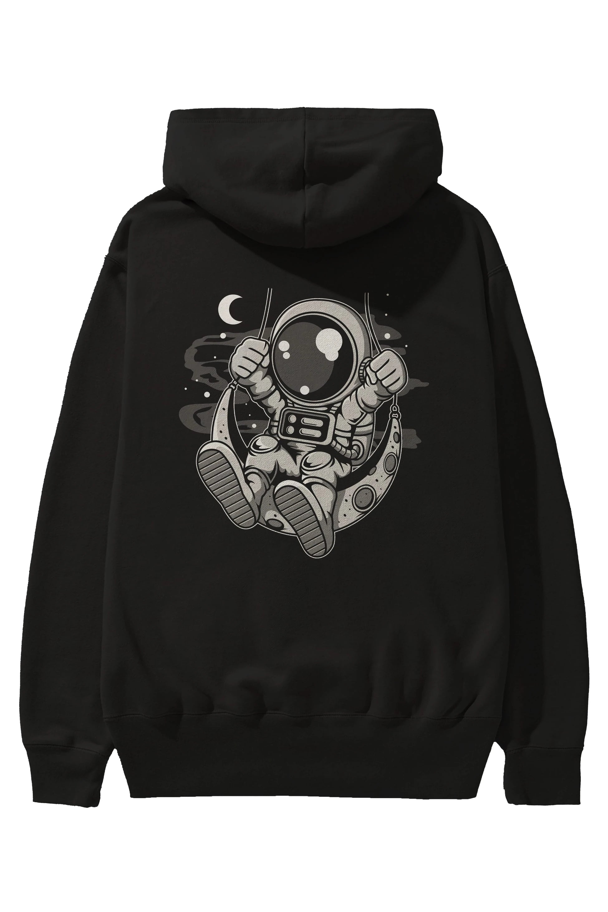Astronaut Moon Swinger Arka Baskılı Hoodie Oversize Kapüşonlu Sweatshirt Erkek Kadın Unisex