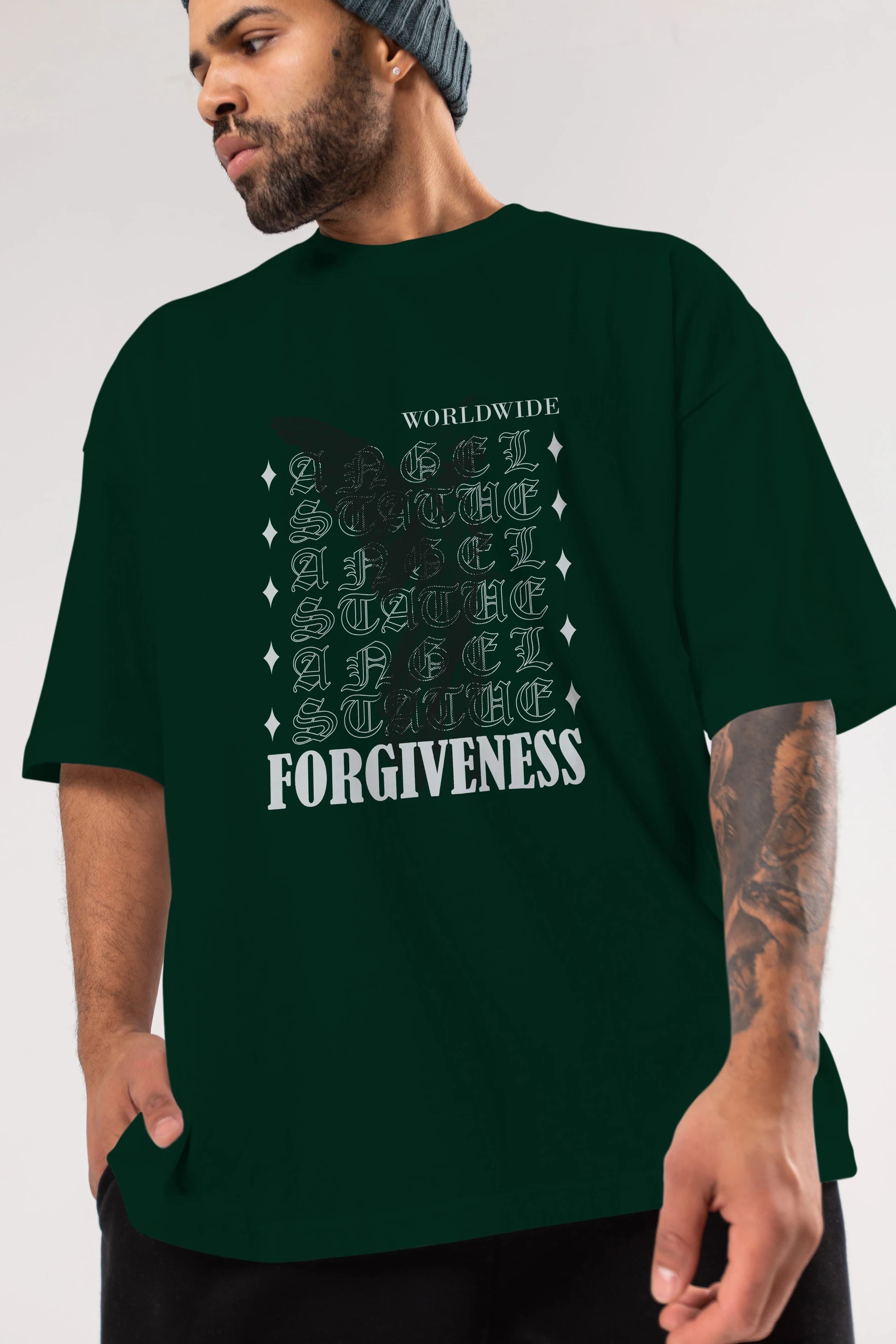 Angel Forgiveness Ön Baskılı Oversize t-shirt Erkek Kadın Unisex