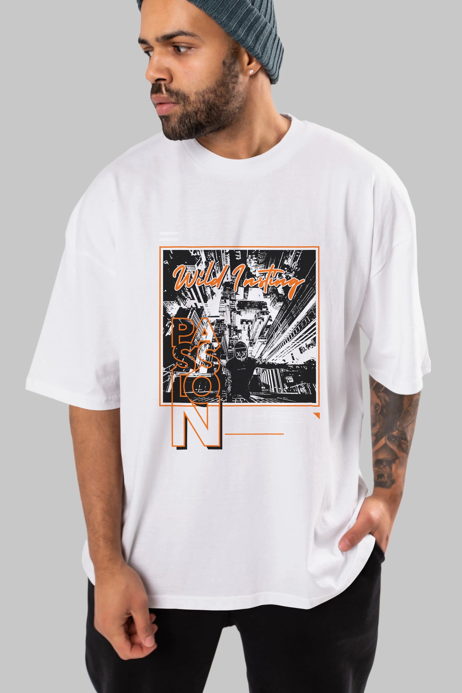 Wild Passion Ön Baskılı Oversize t-shirt Erkek Kadın Unisex