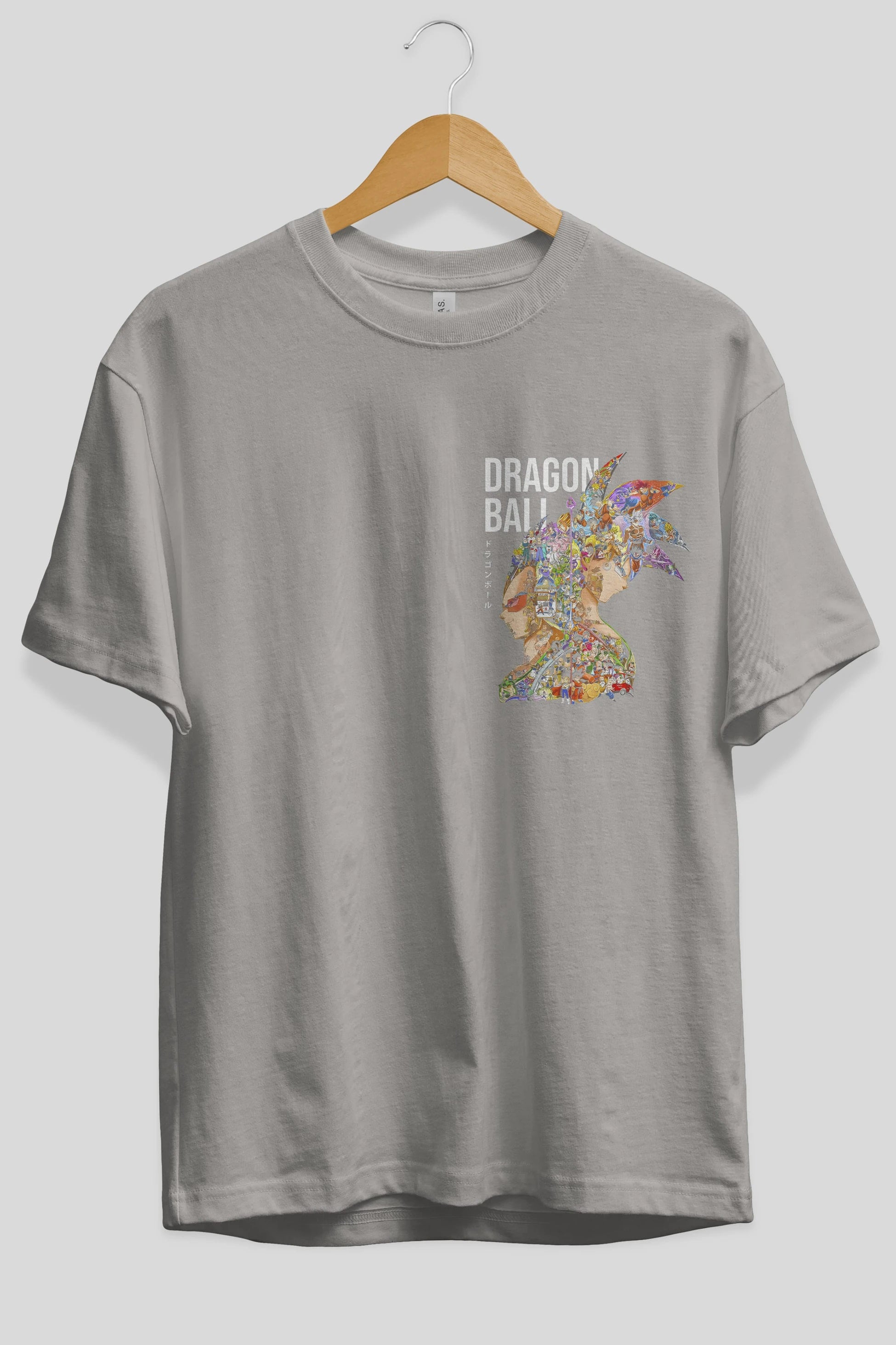 DRAGON BALL ART (5) Ön Sol Baskılı Oversize t-shirt Erkek Kadın Unisex %100 Pamuk Bisiklet Yaka tişort