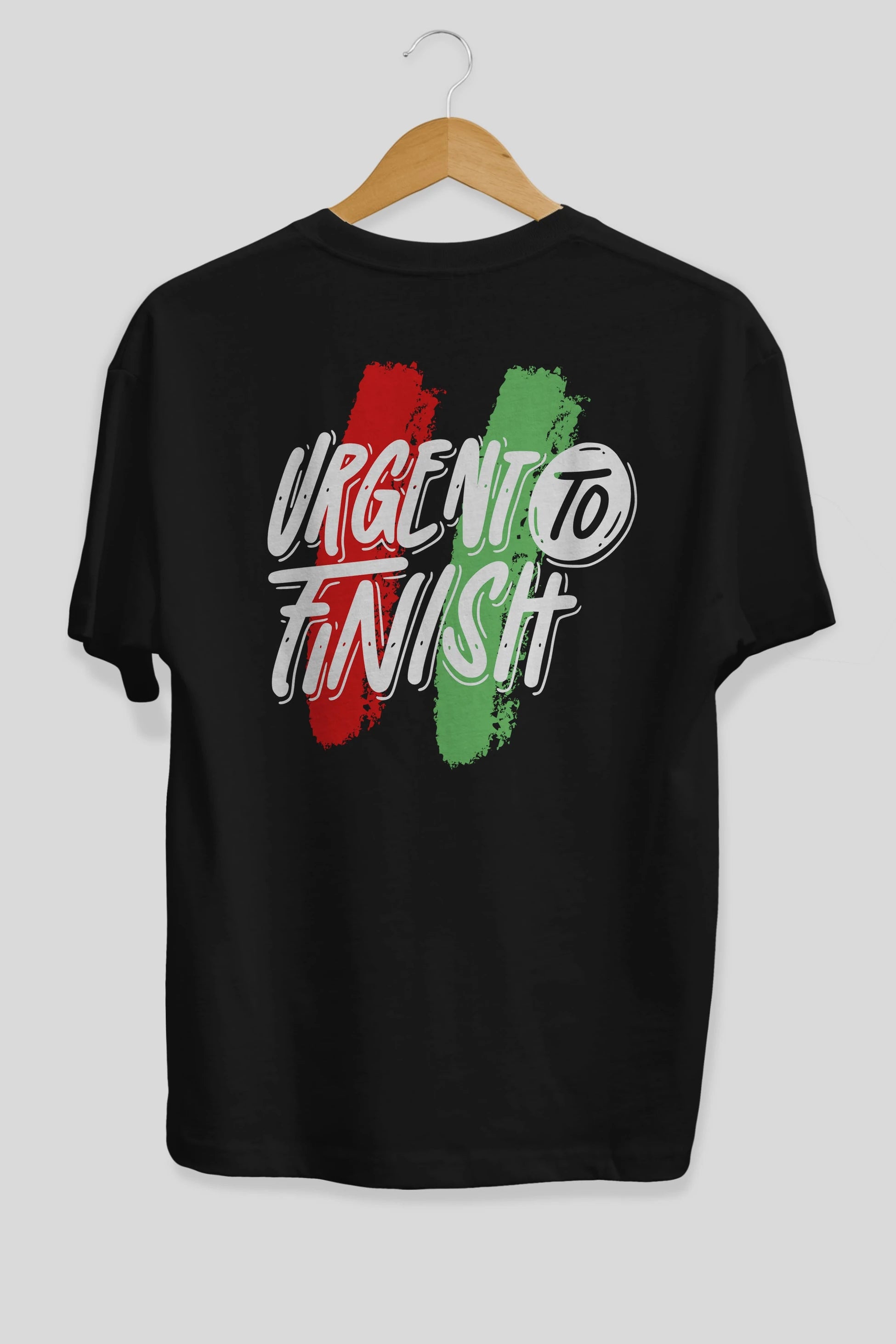 Urgent To Finish Arka Baskılı Oversize t-shirt Erkek Kadın Unisex