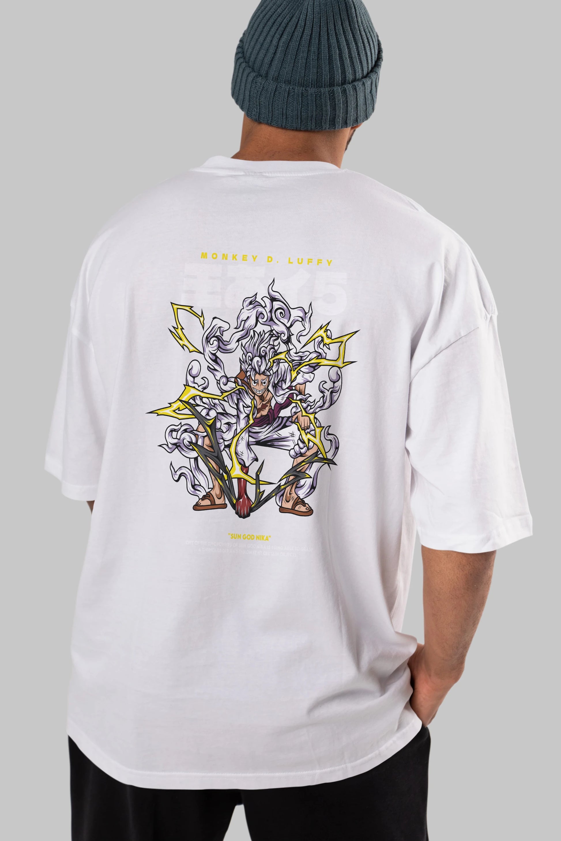 Monkey D. Luffy Anime Arka Baskılı Oversize t-shirt Erkek Kadın Unisex