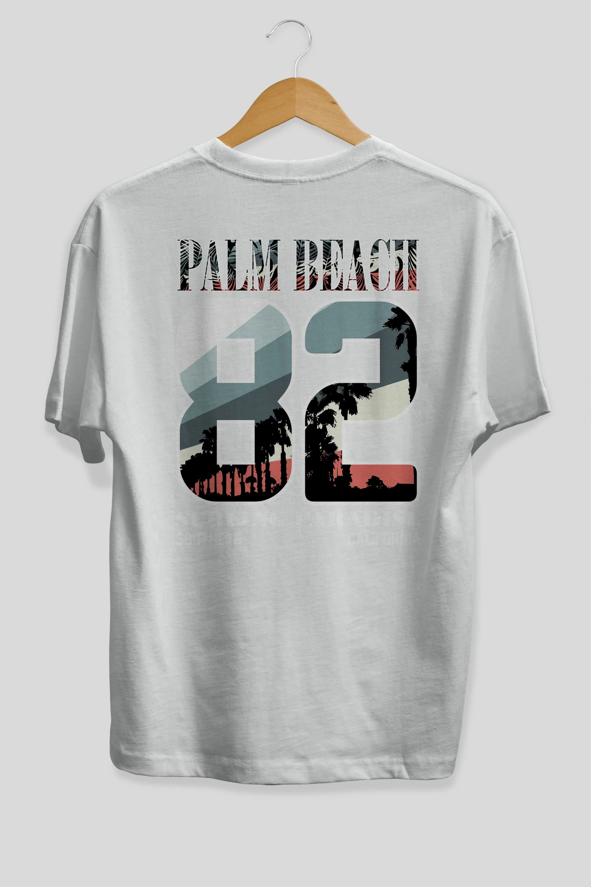Palm Beach 82 Arka Baskılı Oversize t-shirt Erkek Kadın Unisex