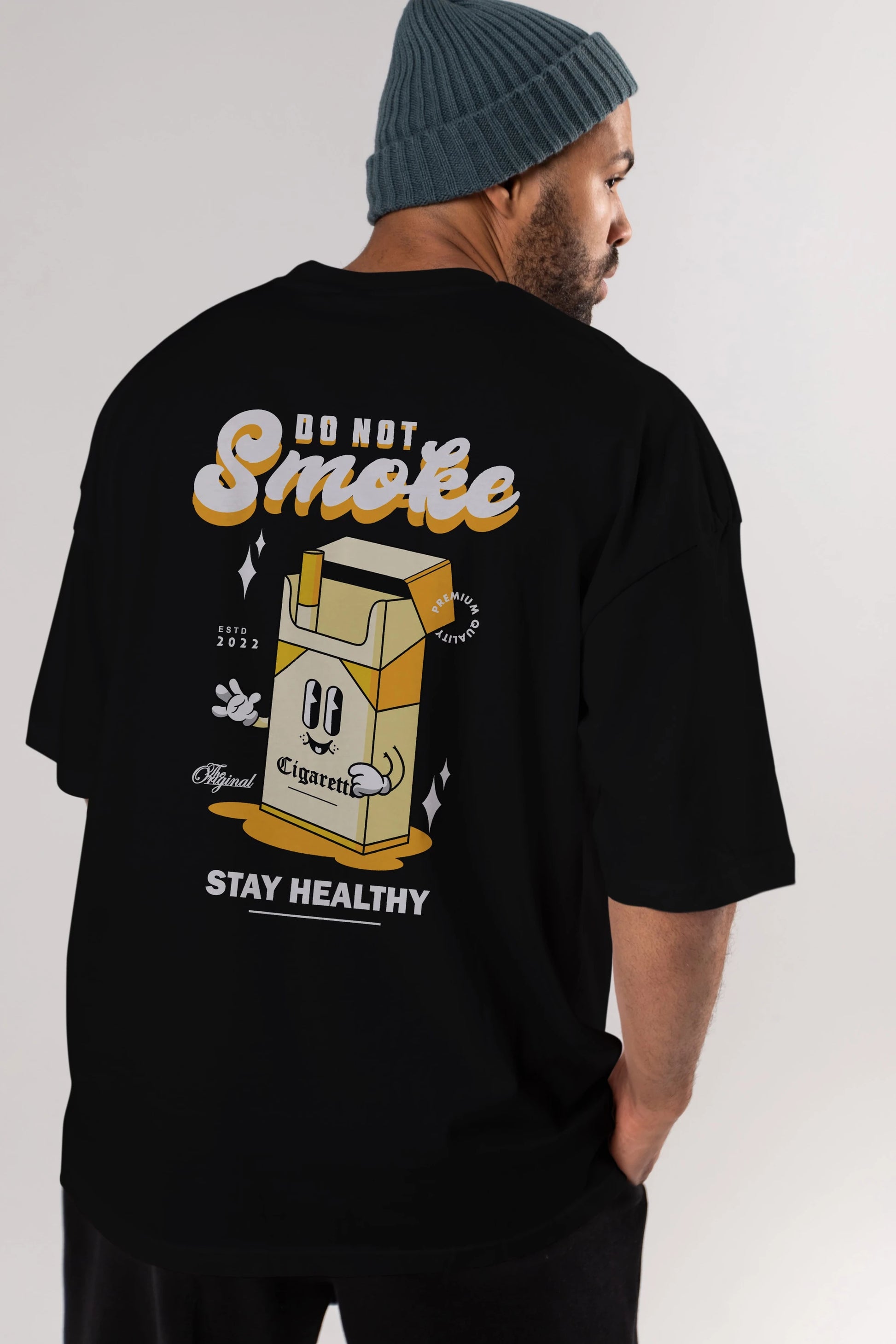 Do Not Smoke Arka Baskılı Oversize t-shirt Erkek Kadın Unisex