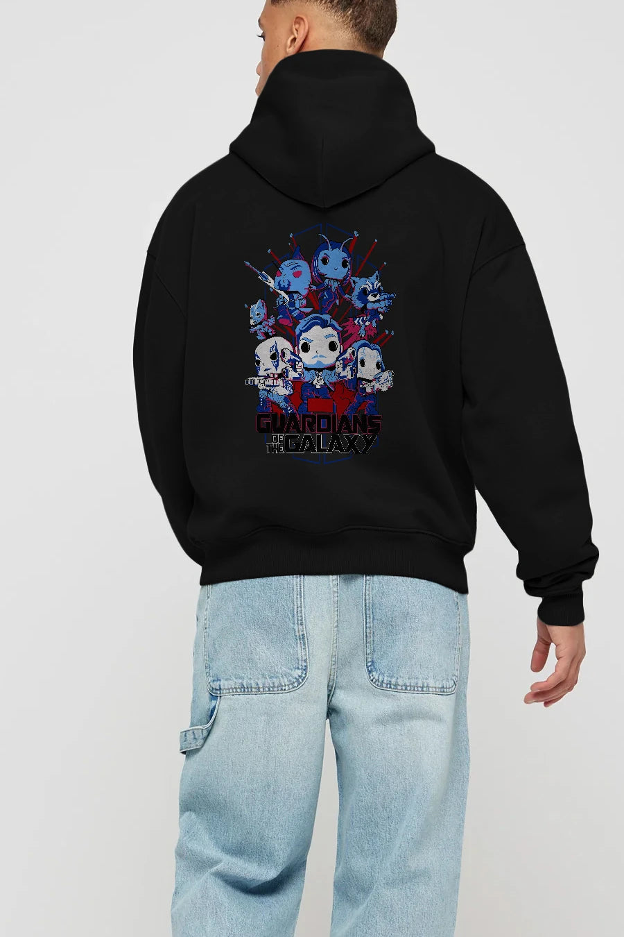 Guardians of the Galaxy Arka Baskılı Hoodie Oversize Kapüşonlu Sweatshirt Erkek Kadın Unisex