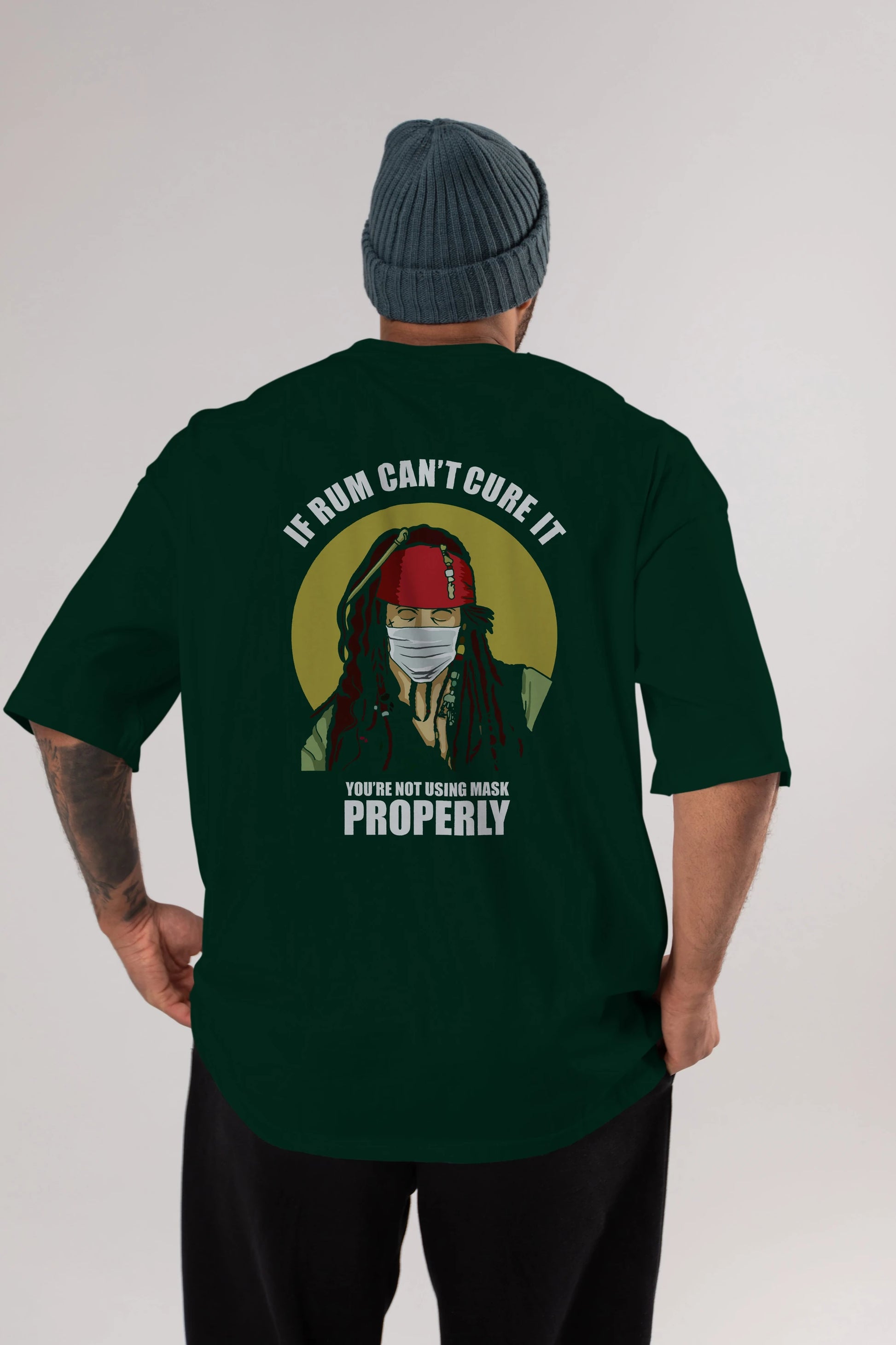 Pirates Maker Arka Baskılı Oversize t-shirt Erkek Kadın Unisex %100 Pamuk tişort