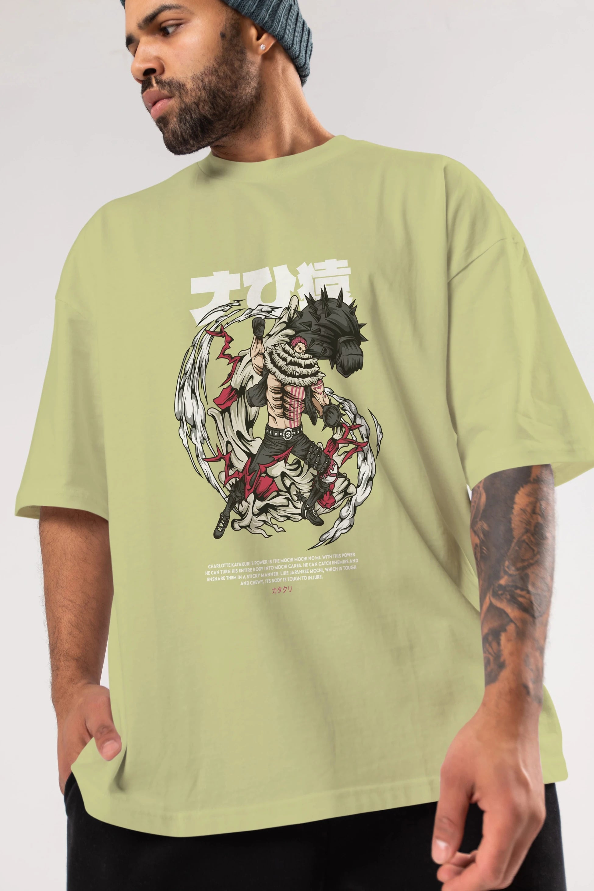 Katakuri Anime Ön Baskılı Oversize t-shirt %100 pamuk Erkek Kadın Unisex