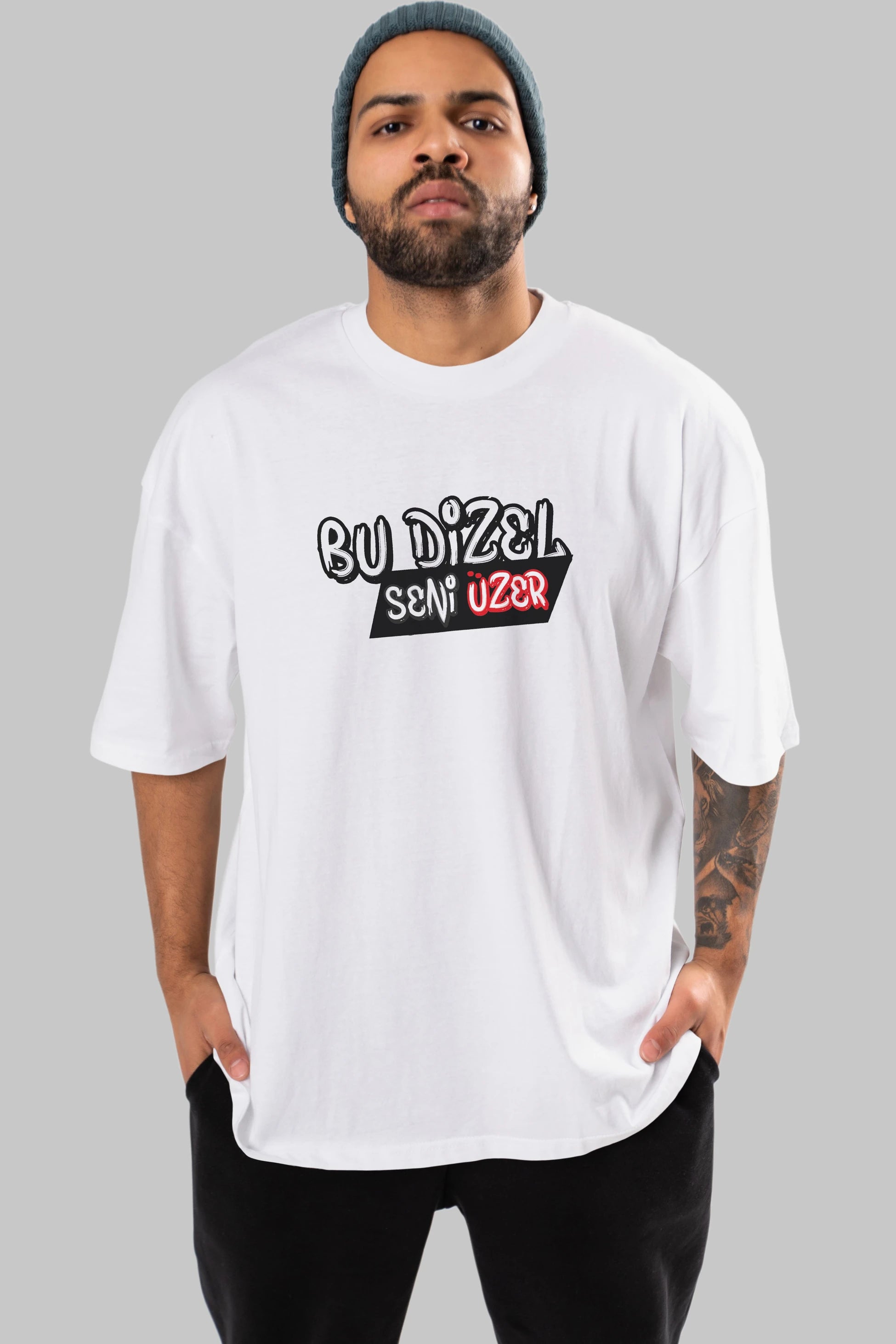 Bu Dizel Seni Üzer Ön Baskılı Oversize t-shirt %100 pamuk Erkek Kadın Unisex