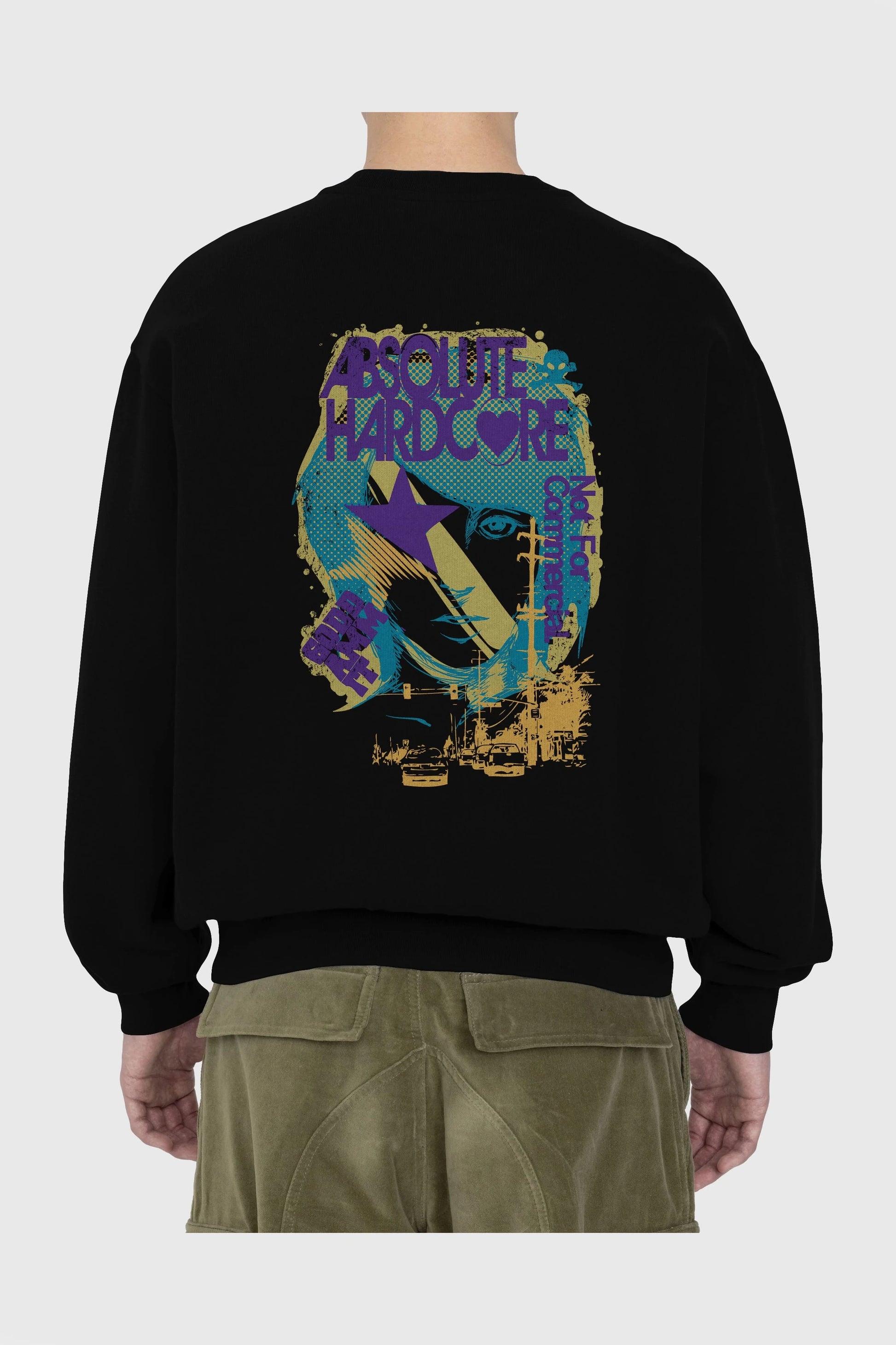 Absolute Hardcore Arka Baskılı Oversize Sweatshirt Erkek Kadın Unisex