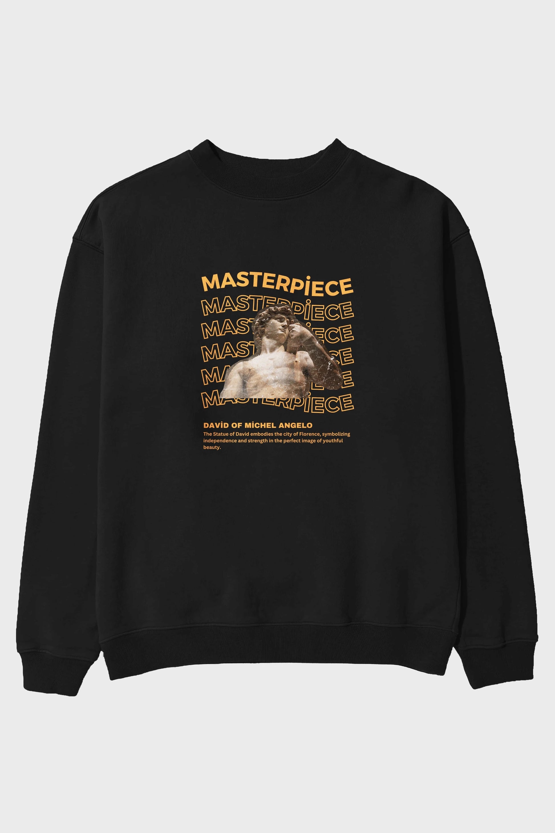 Masterpiece Yazılı Ön Baskılı Oversize Sweatshirt Erkek Kadın Unisex