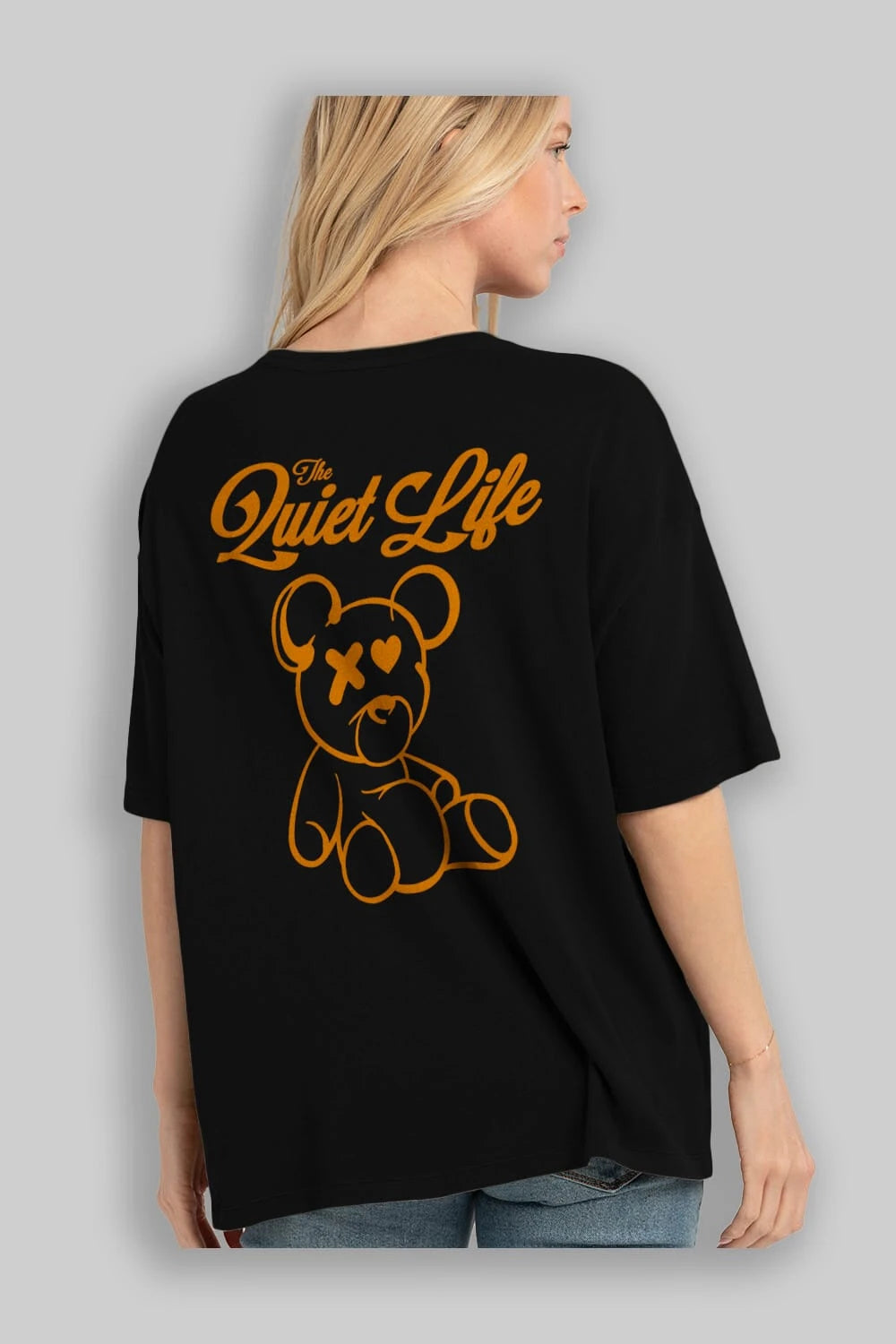 The Life Bear Arka Baskılı Oversize t-shirt Erkek Kadın Unisex