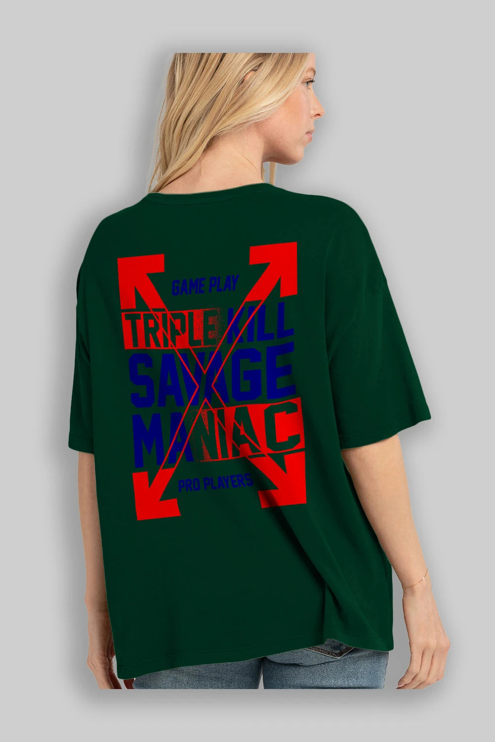 Kill Savage Arka Baskılı Oversize t-shirt Erkek Kadın Unisex