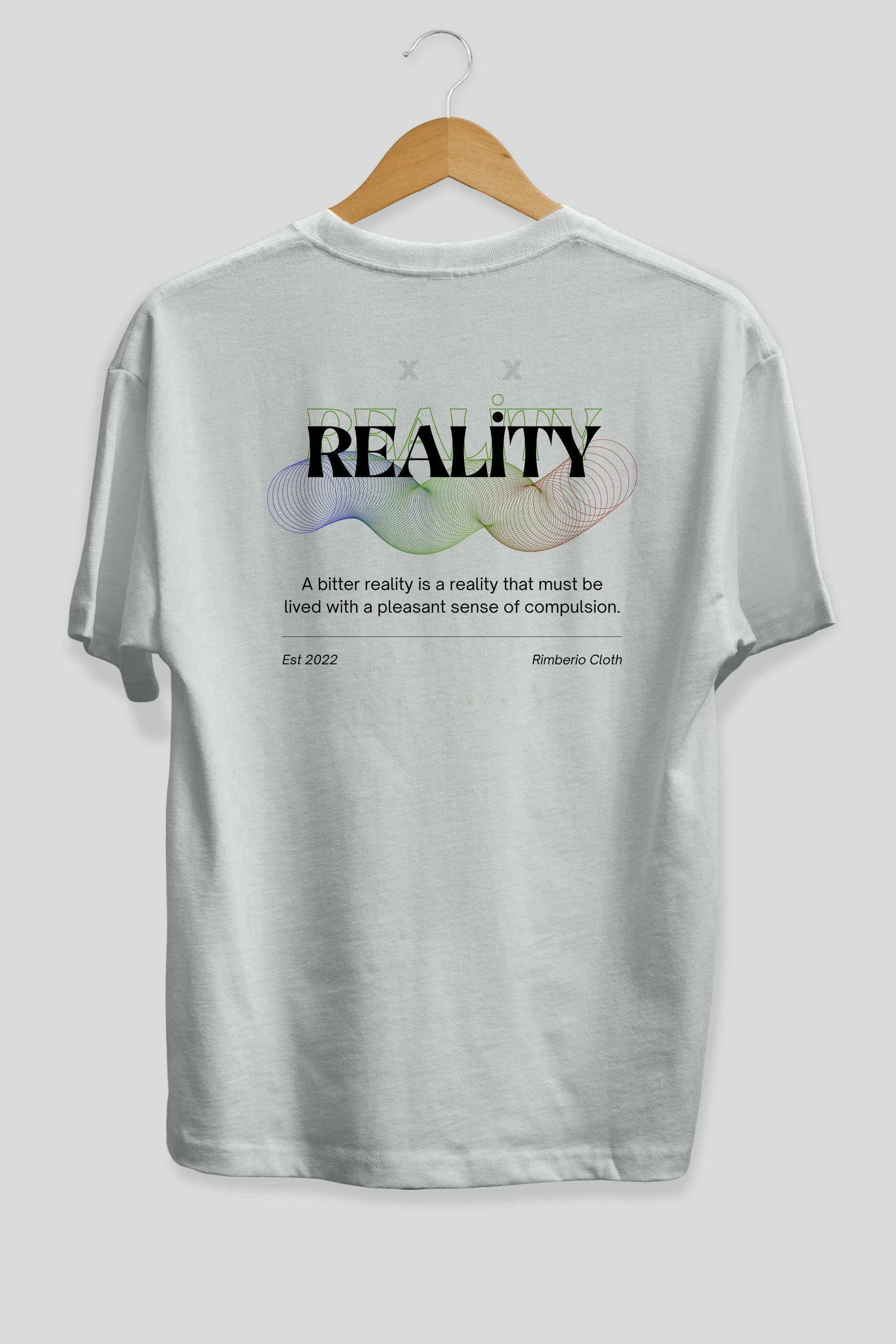 Reality 2 Arka Baskılı Oversize t-shirt Erkek Kadın Unisex