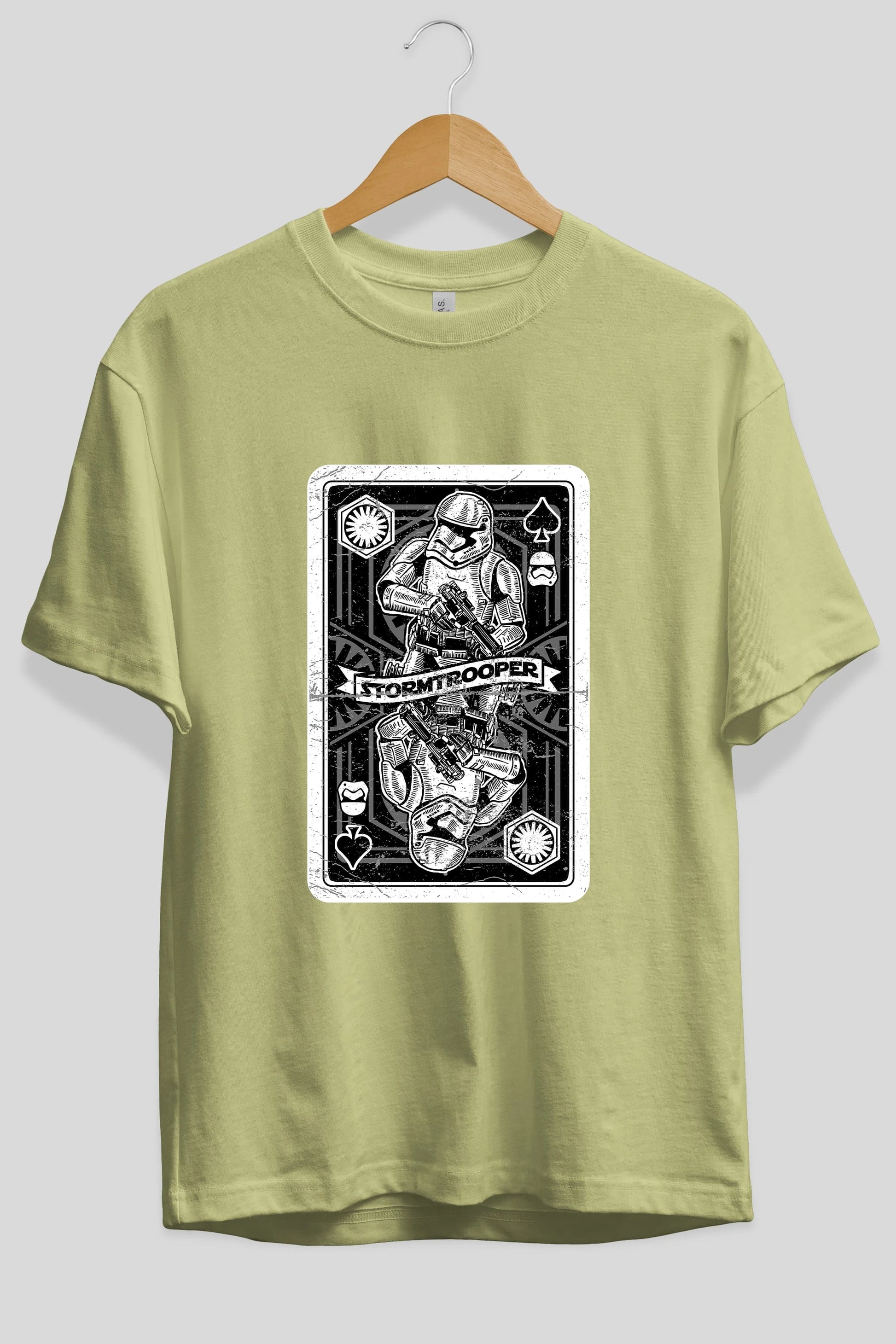 Stormtrooper Playing Card Ön Baskılı Oversize t-shirt Erkek Kadın Unisex %100 Pamuk tişort