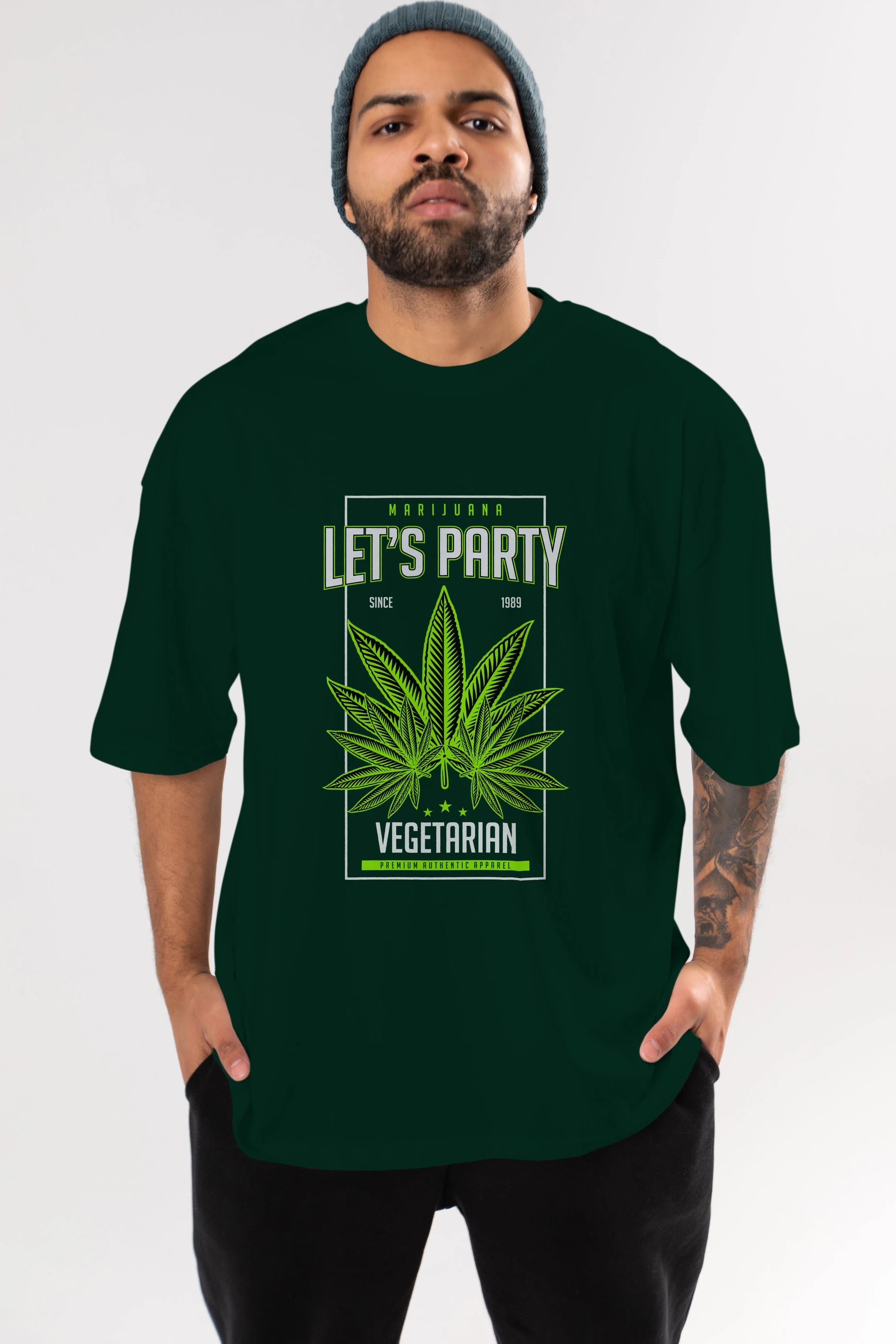 Lets Party Ön Baskılı Oversize t-shirt Erkek Kadın Unisex