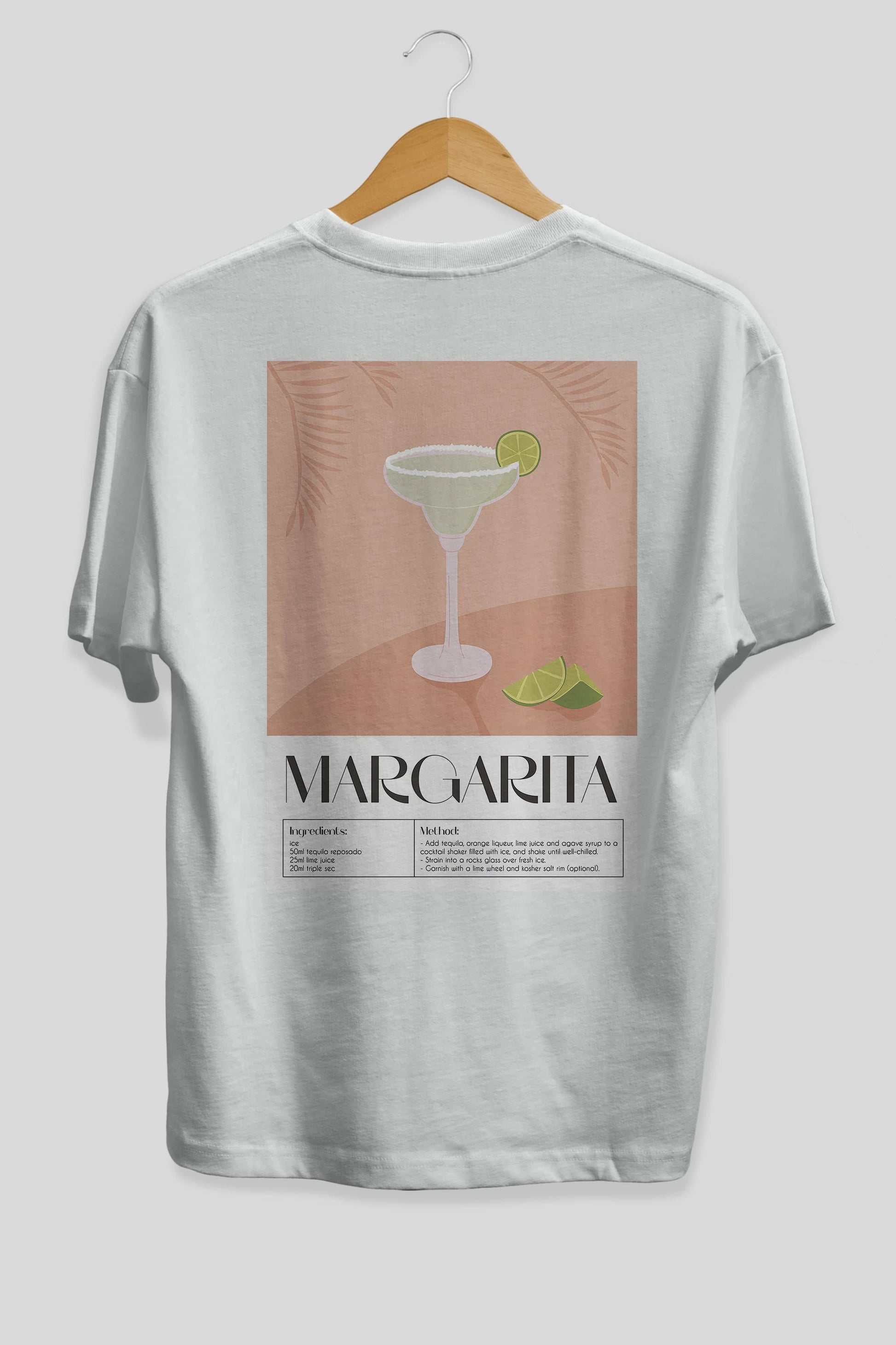 Margarita 5 Arka Baskılı Oversize t-shirt Erkek Kadın Unisex %100 Pamuk Bisiklet Yaka tişort