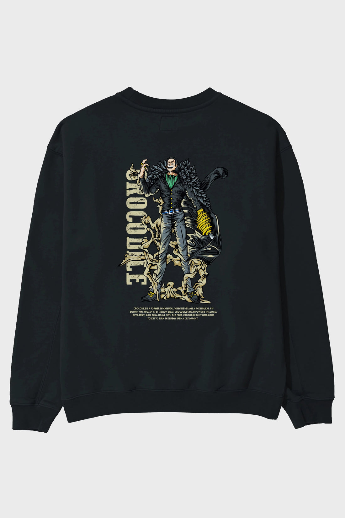 Crocodile Anime Arka Baskılı Oversize Sweatshirt Erkek Kadın Unisex