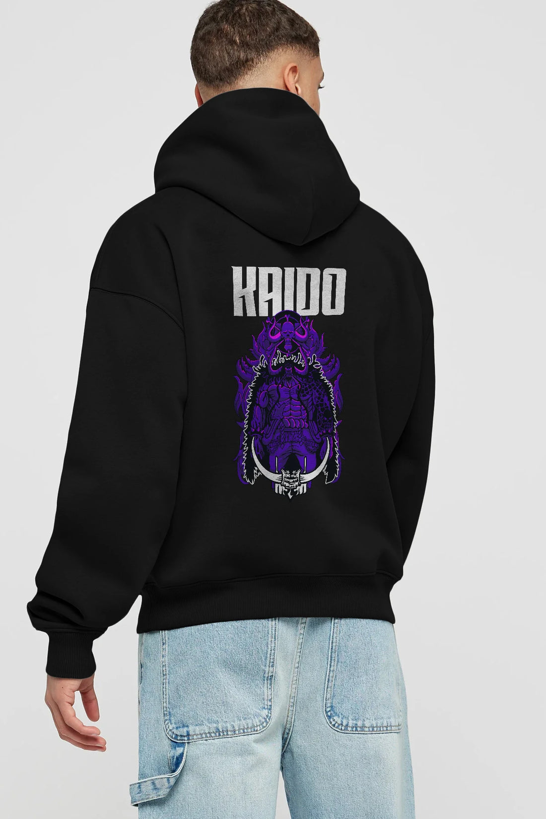 Kaido Anime Arka Baskılı Hoodie Oversize Kapüşonlu Sweatshirt Erkek Kadın Unisex