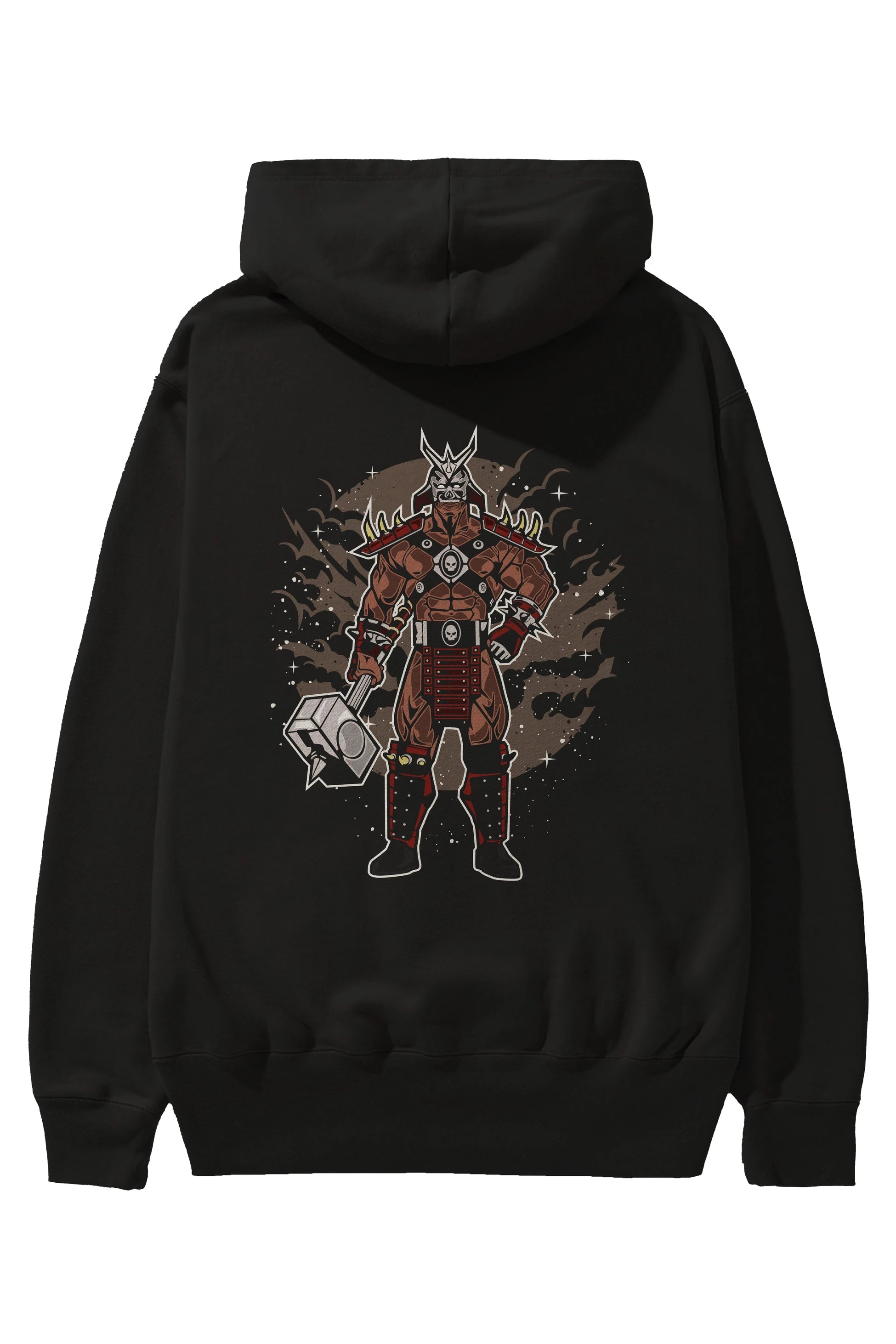 SHOU KHAN Arka Baskılı Hoodie Oversize Kapüşonlu Sweatshirt Erkek Kadın Unisex