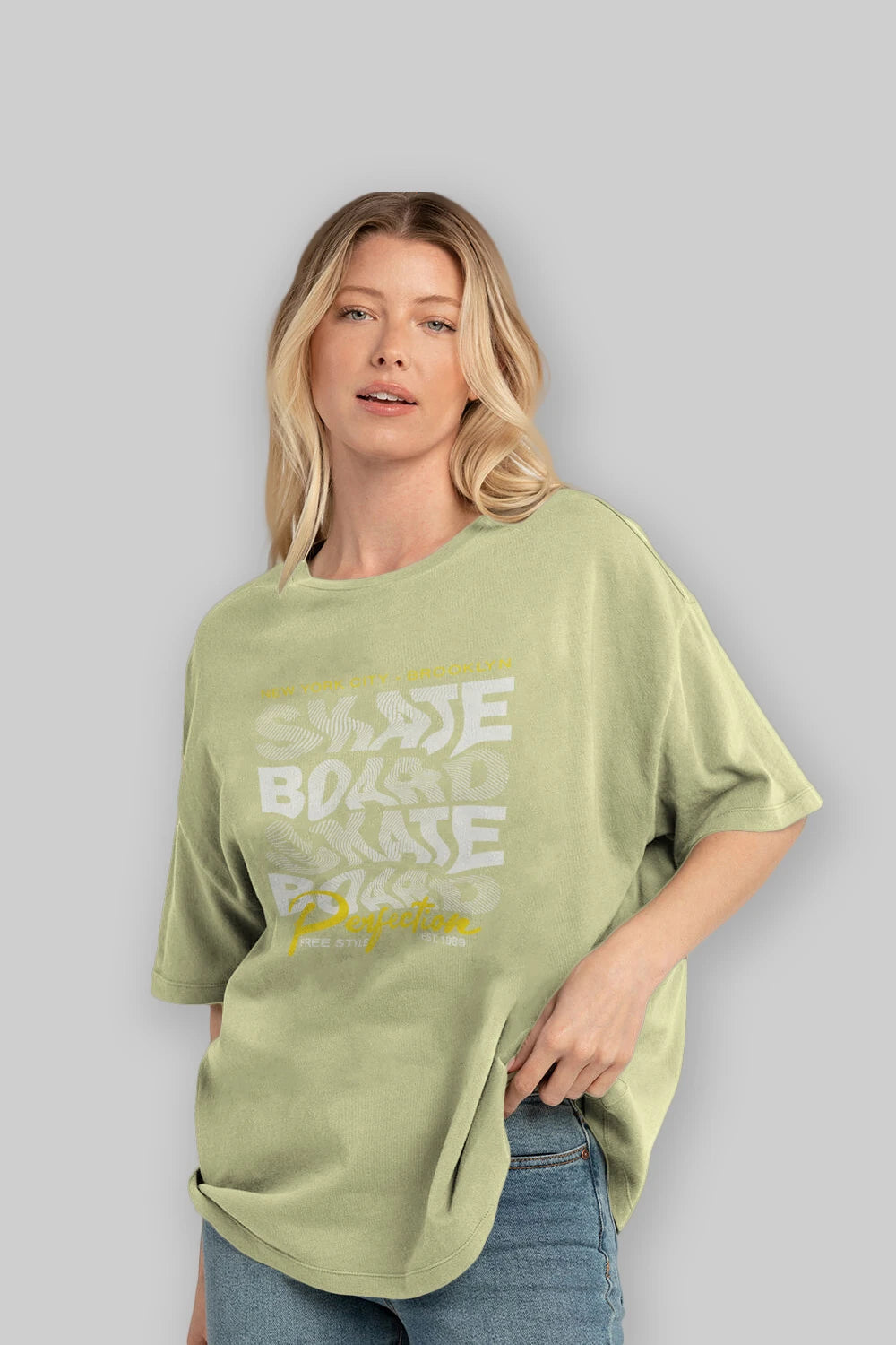 New York City and Brooklyn Ön Baskılı Oversize t-shirt Erkek Kadın Unisex
