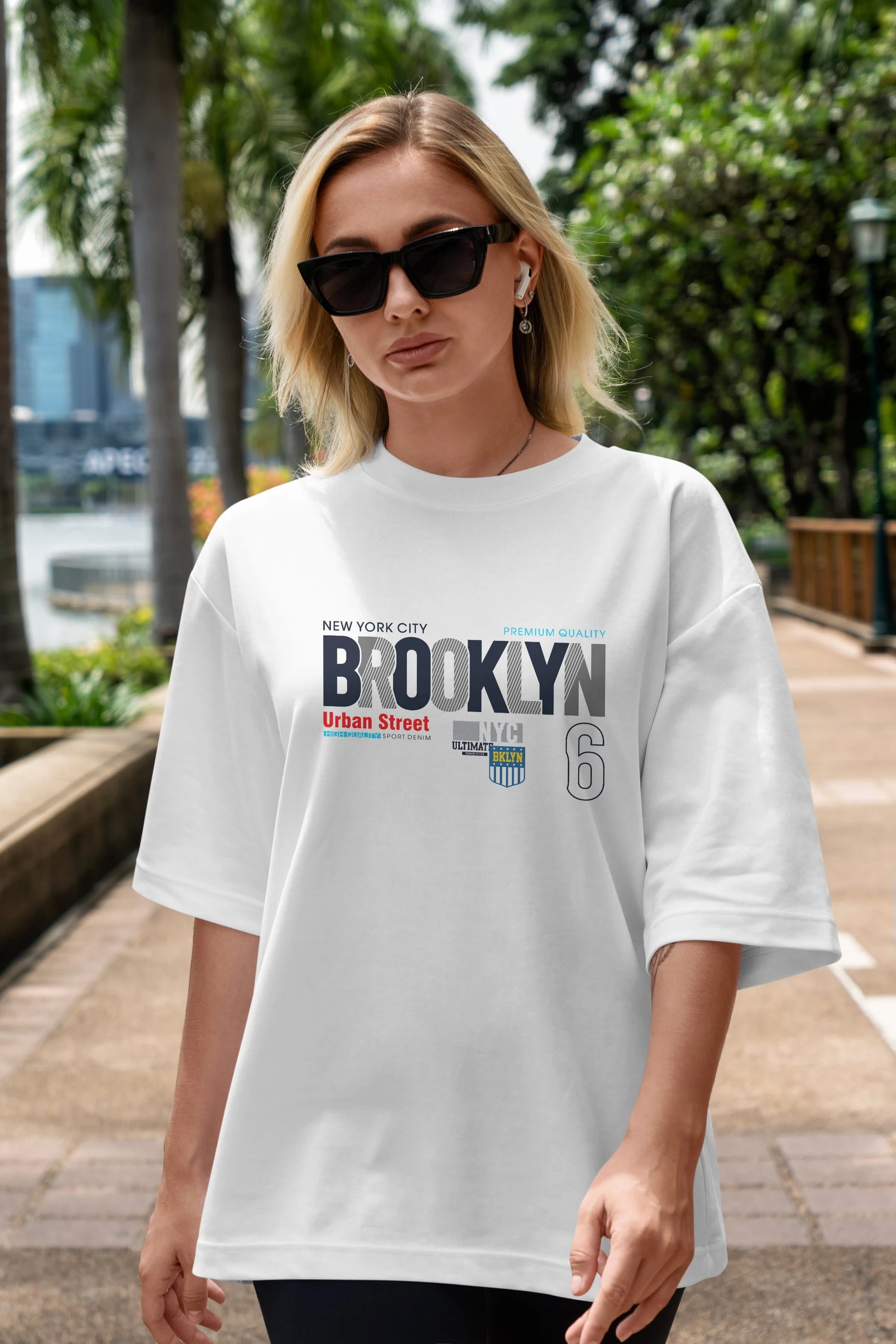 Brooklyn 56 Ön Baskılı Oversize t-shirt Erkek Kadın Unisex