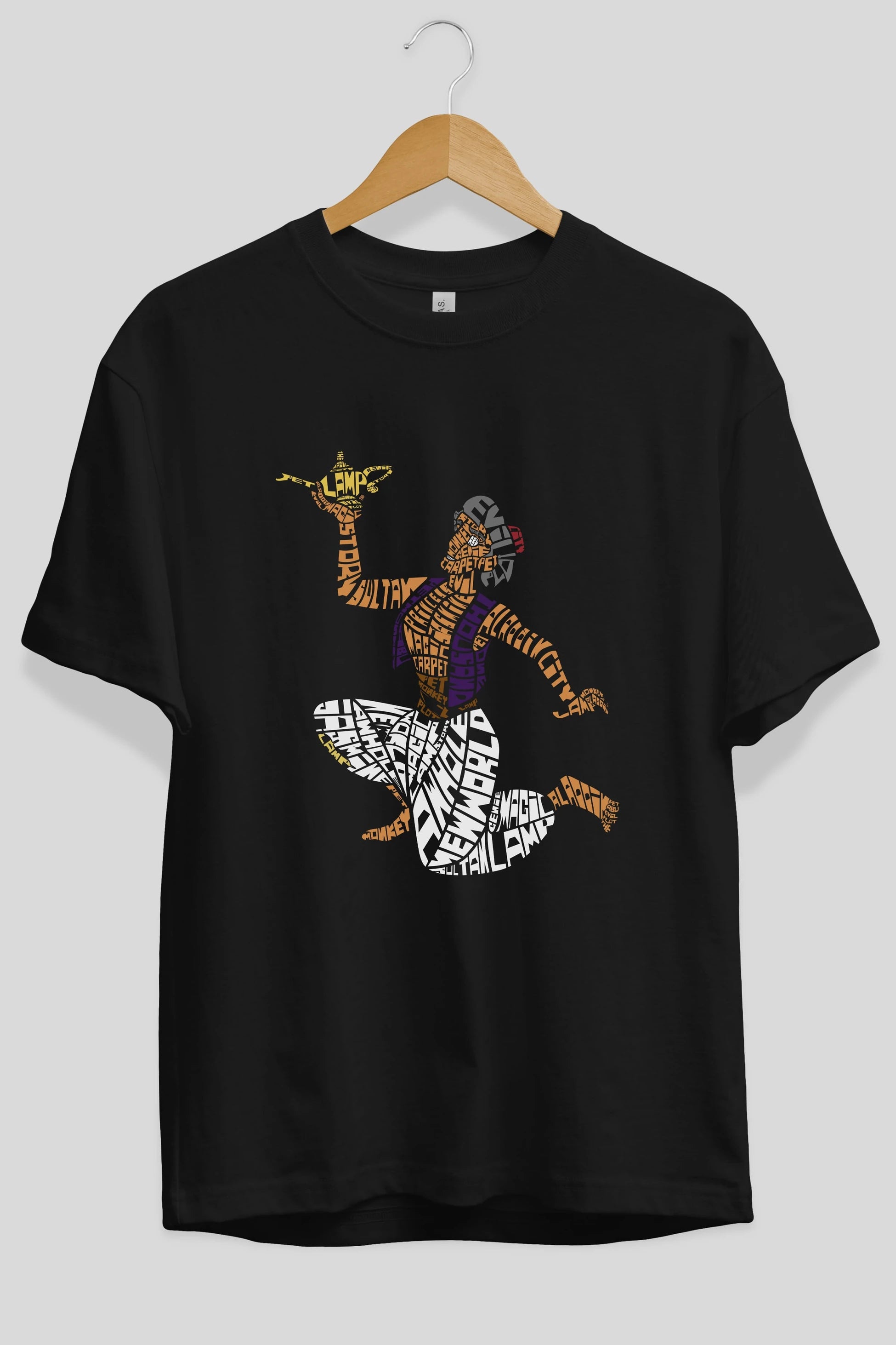 Aladdin Ön Baskılı Oversize t-shirt %100 pamuk Erkek Kadın Unisex