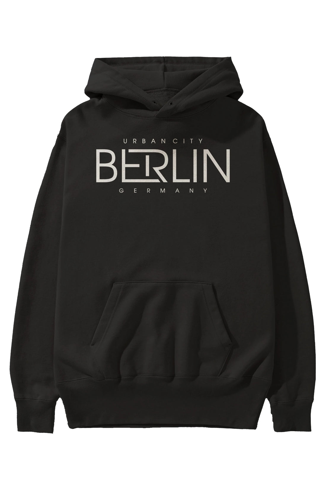 Berlin Ön Baskılı Oversize Hoodie Kapüşonlu Sweatshirt Erkek Kadın Unisex