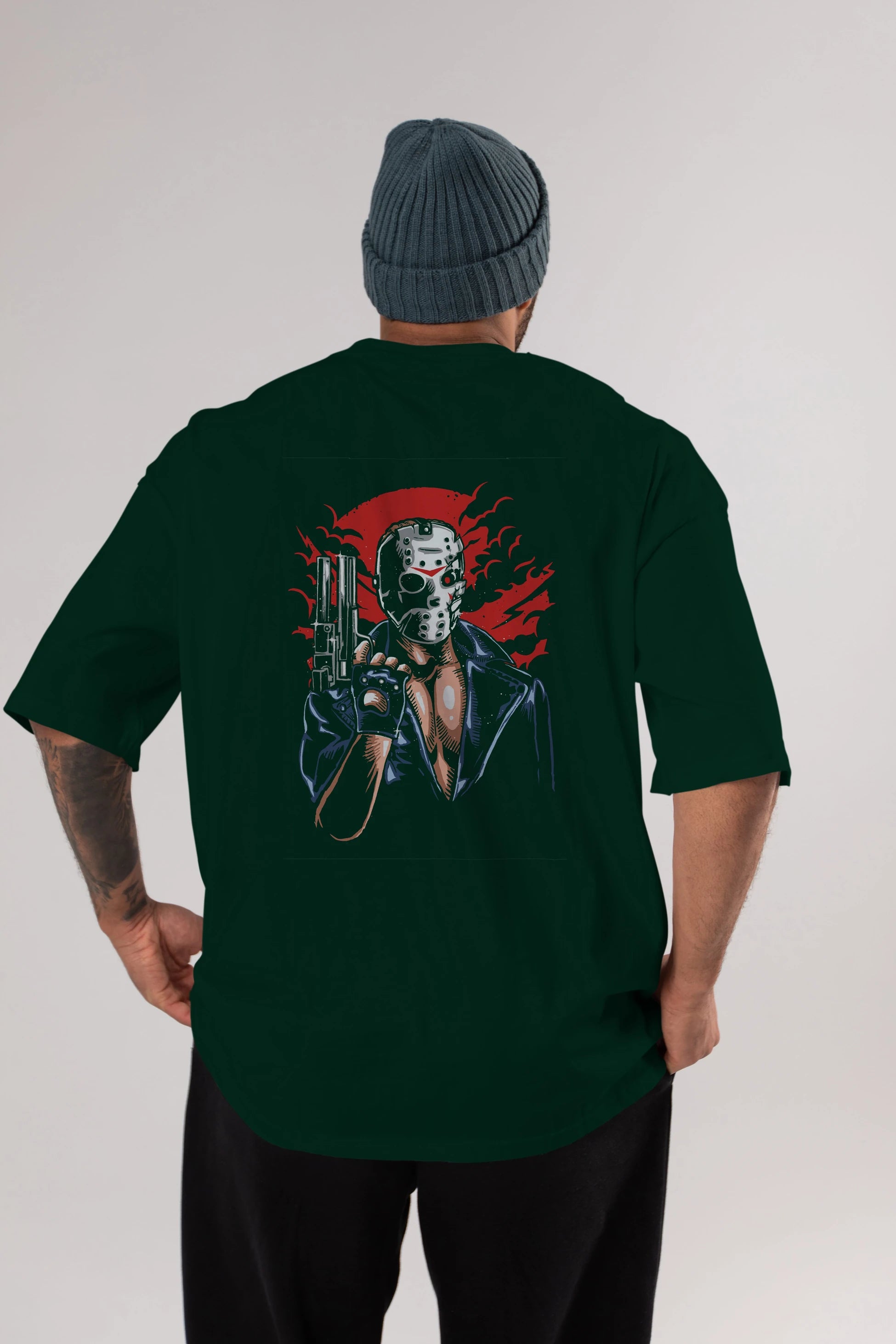 Jason Will Be Back Arka Baskılı Oversize t-shirt Erkek Kadın Unisex %100 Pamuk