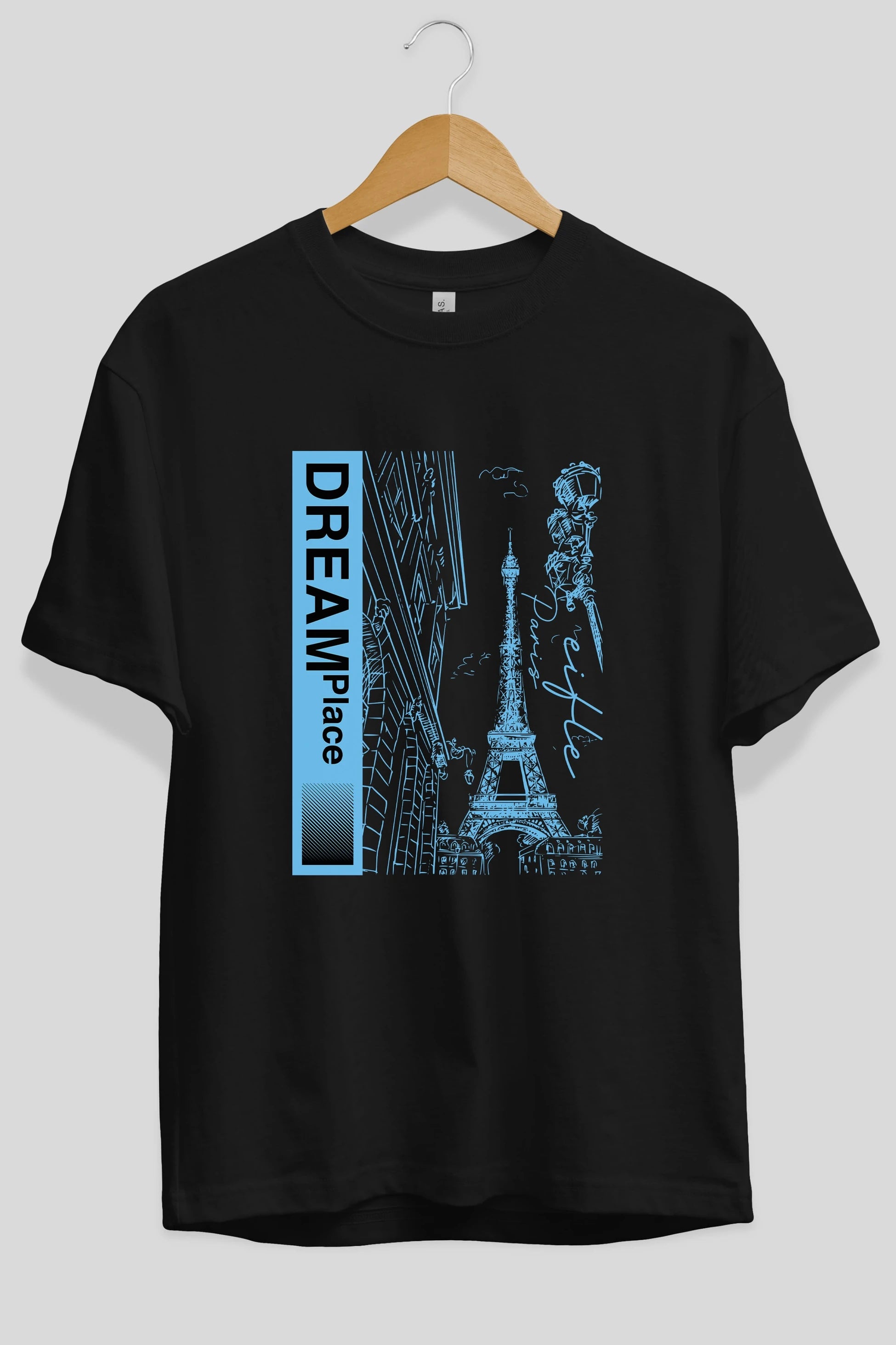 Dream Place Ön Baskılı Oversize t-shirt Erkek Kadın Unisex